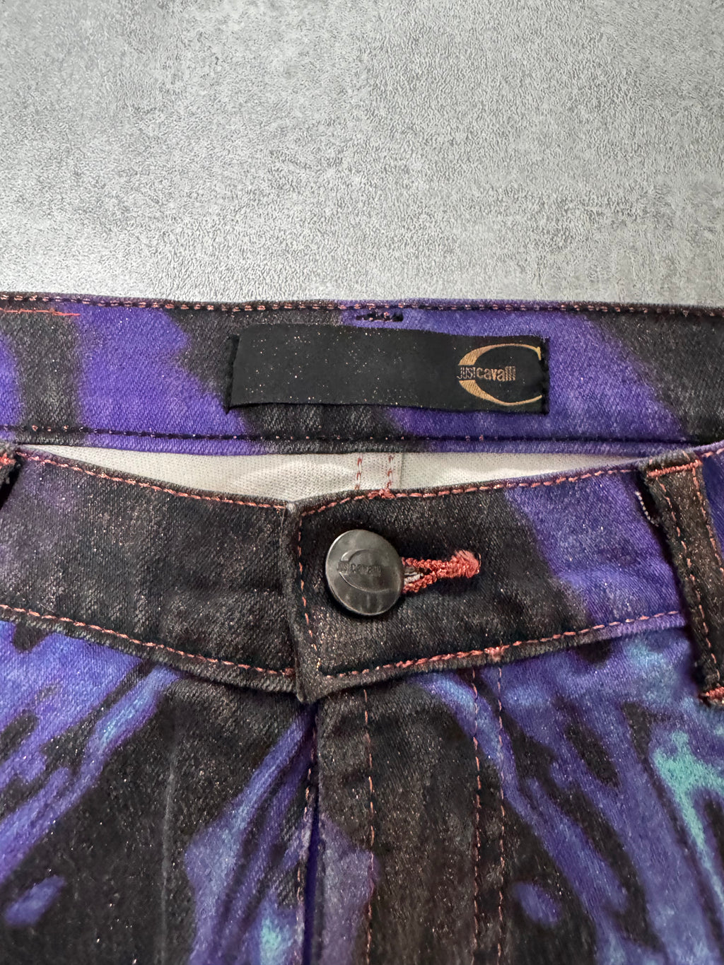 SS2002 Just Cavalli Hallucination Zebra Purple Pants