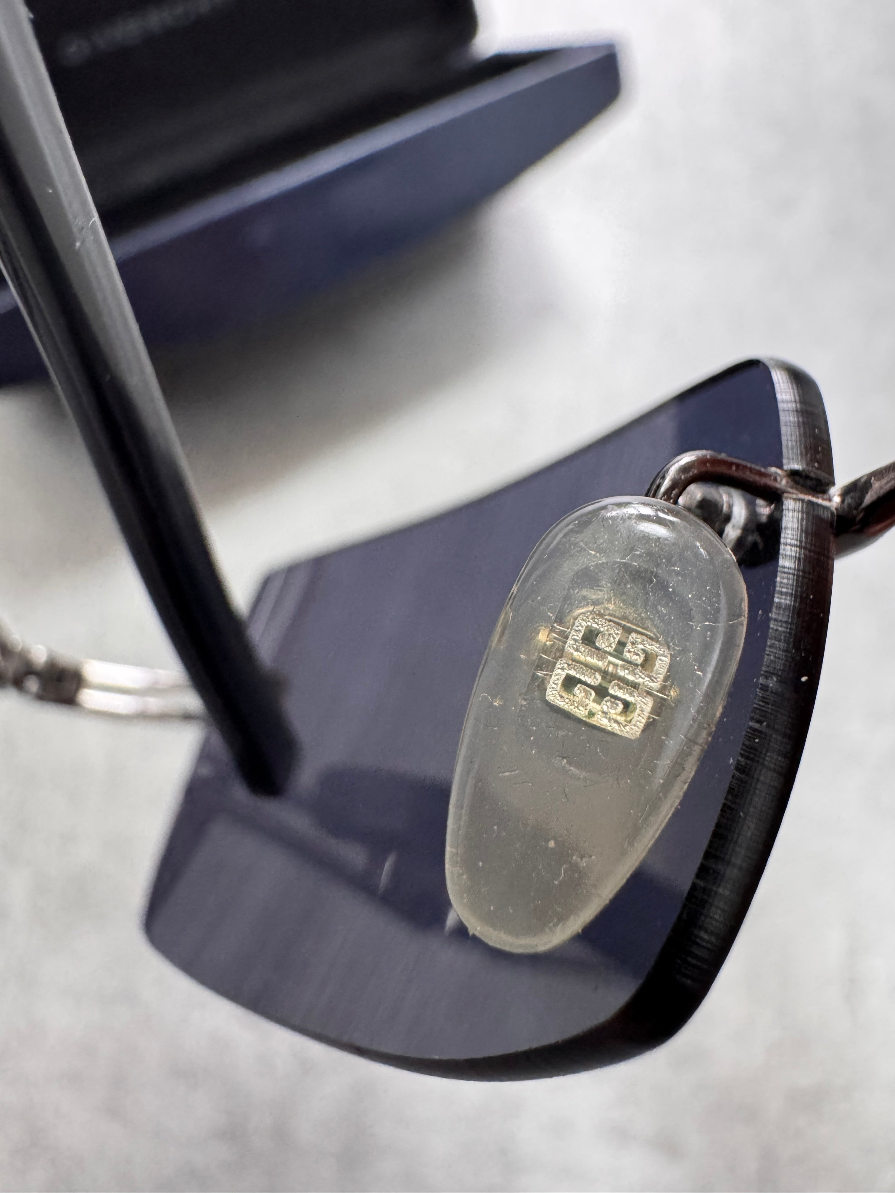 2000s Givenchy Deep Blue Rectangle Sunglasses