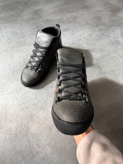 Balenciaga Arena High Cracked Grey Print Sneakers (43eu/us9)