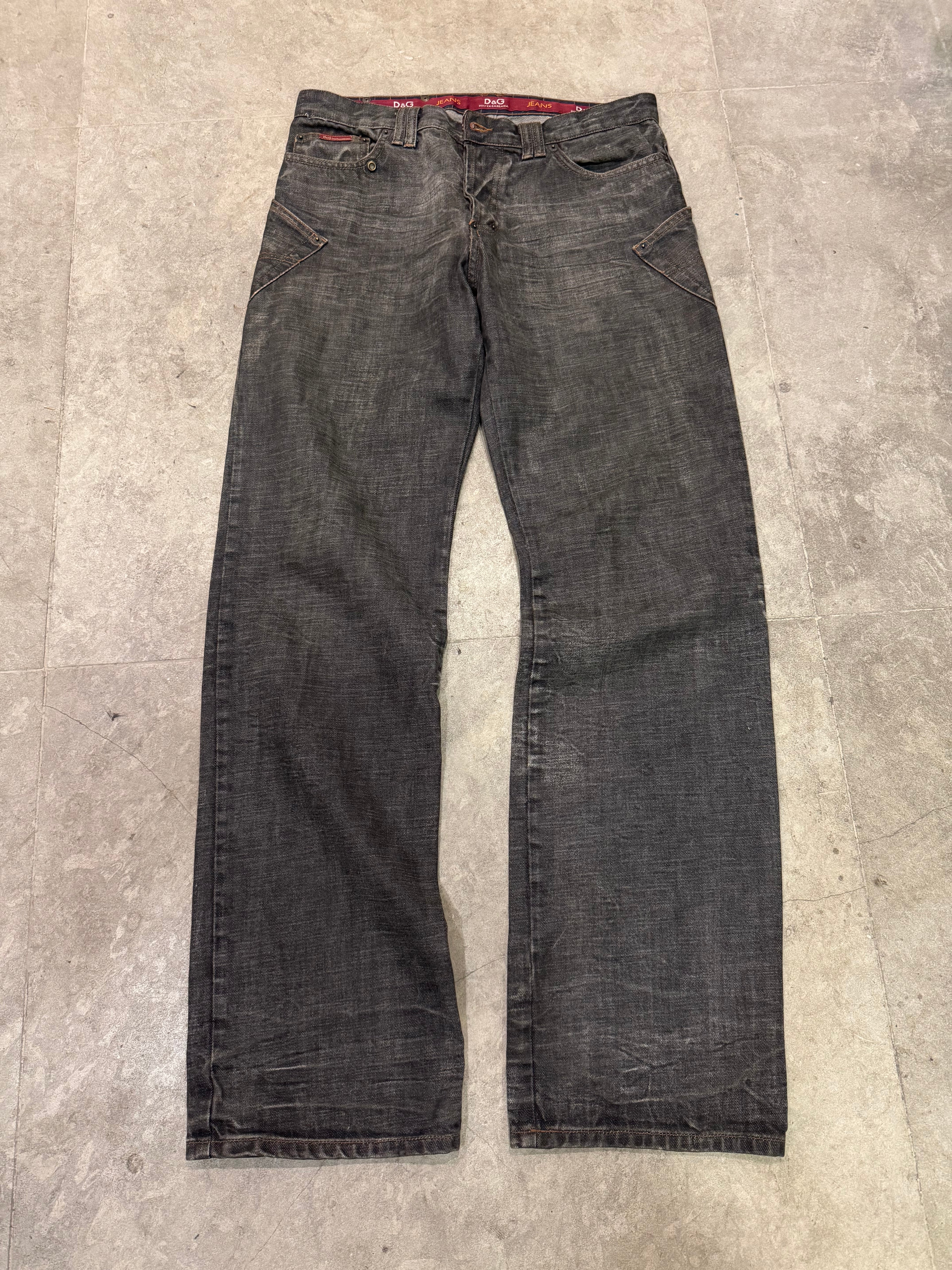 AW2003 Dolce & Gabbana Raw Grey Denim Jeans (M)
