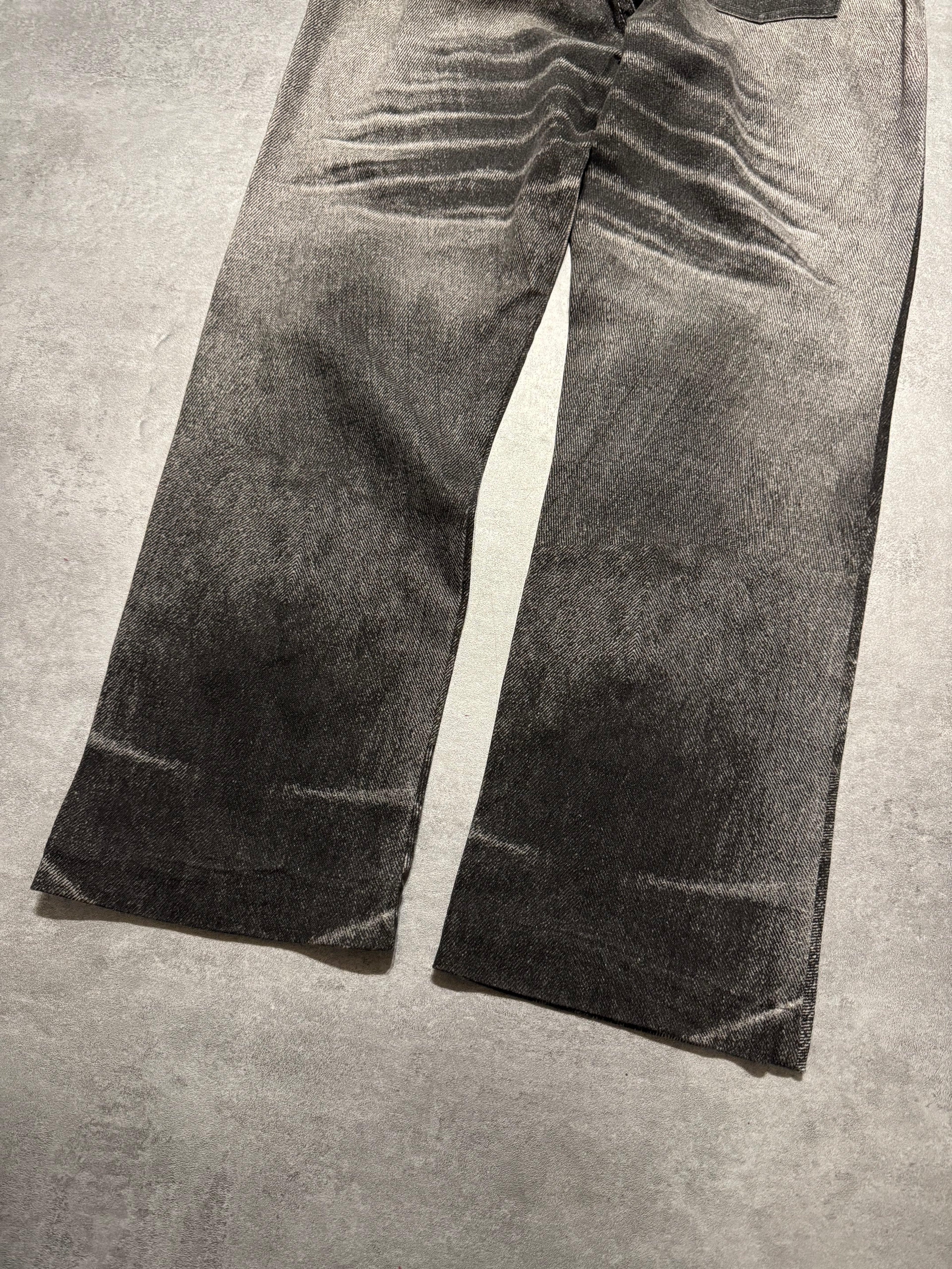 2000s Cavalli Overprint Black Dyed Pants