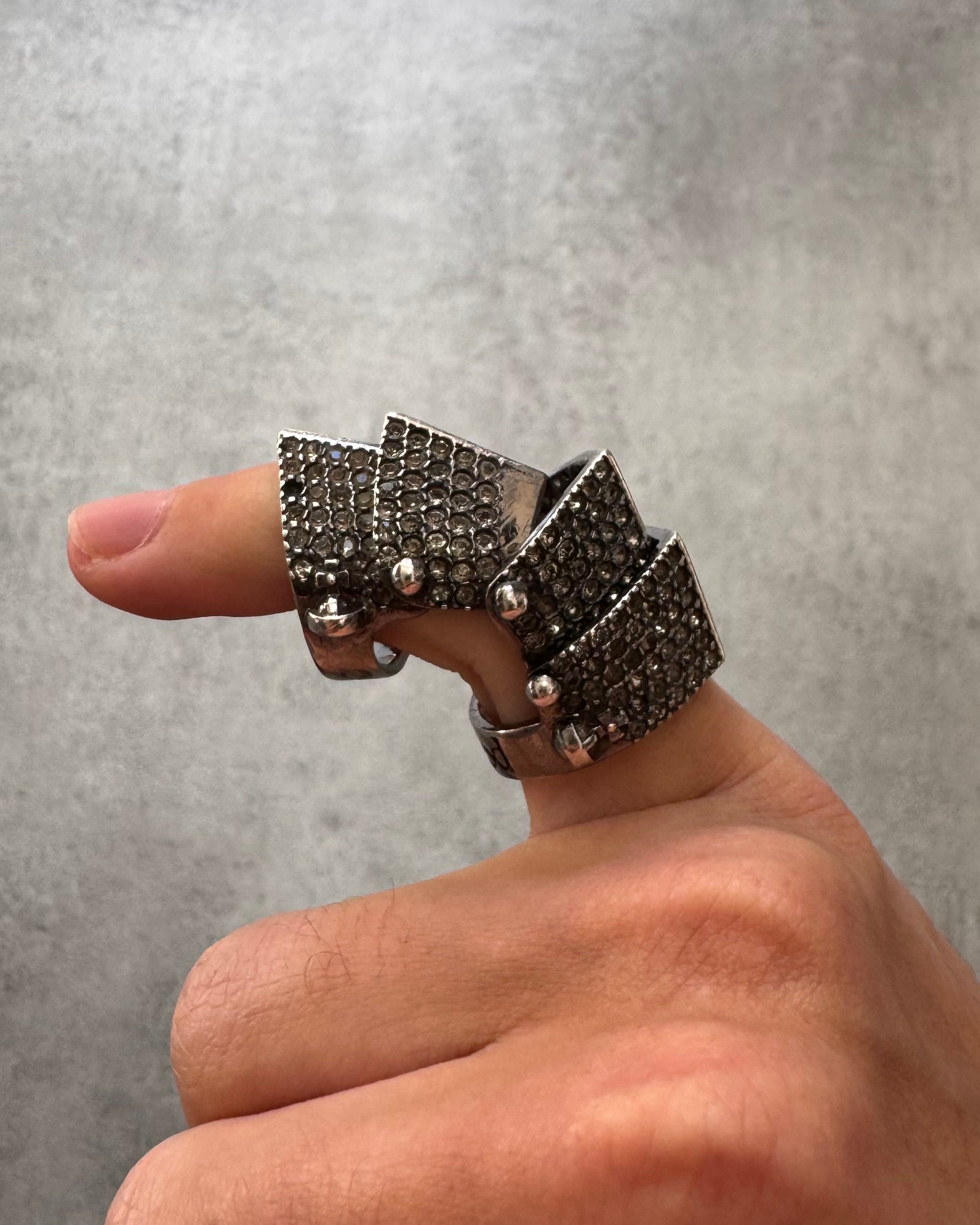 2000s Vivienne Westwood Iced Ouy Silver Armour Ring