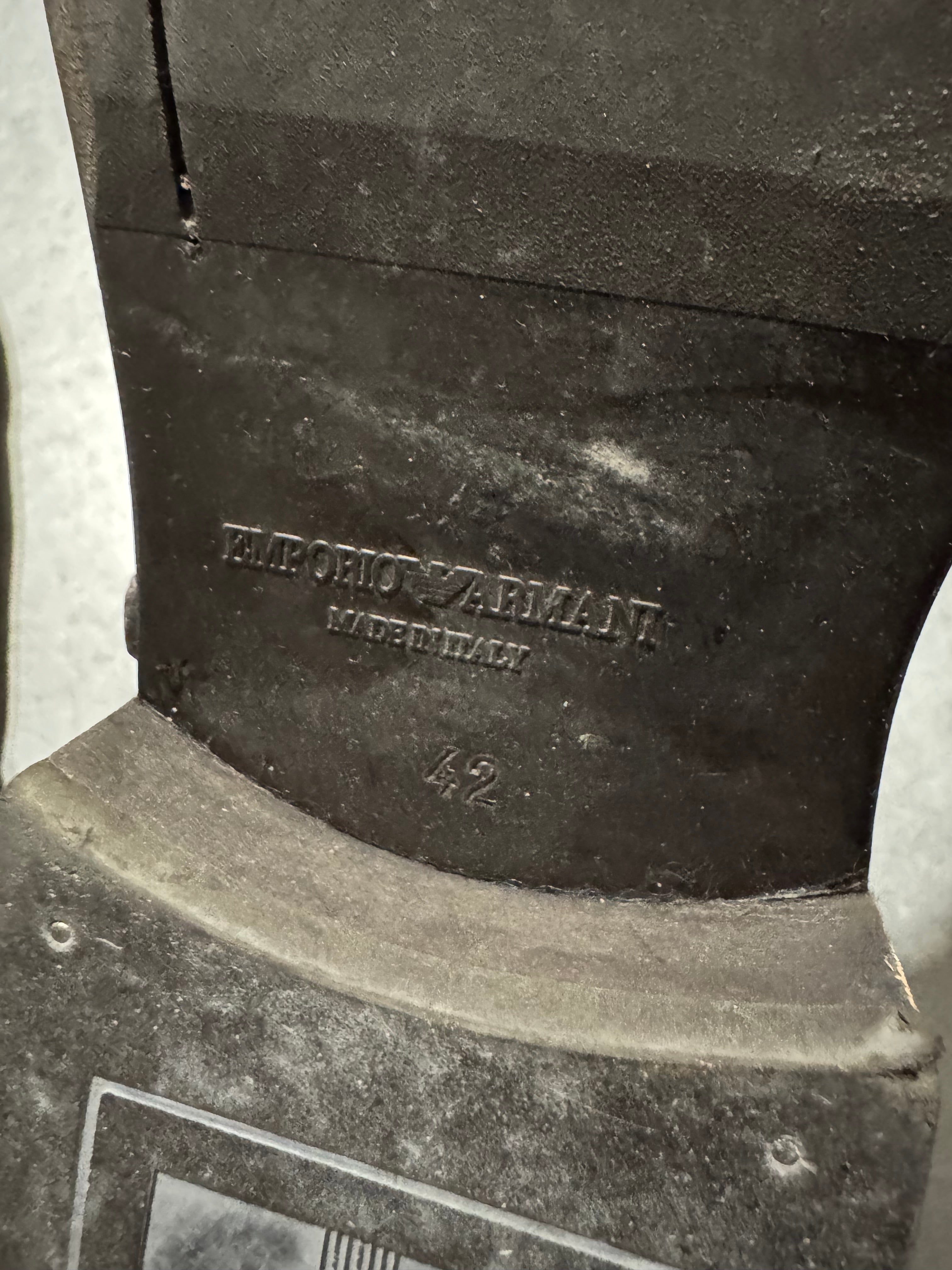 2000s Emporio Armani Brown Wool Leather Boots