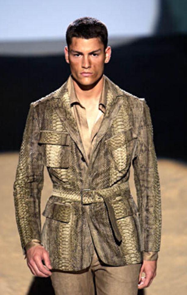 SS2002 Roberto Cavalli Python Leather Sand Jacket (L) - 2