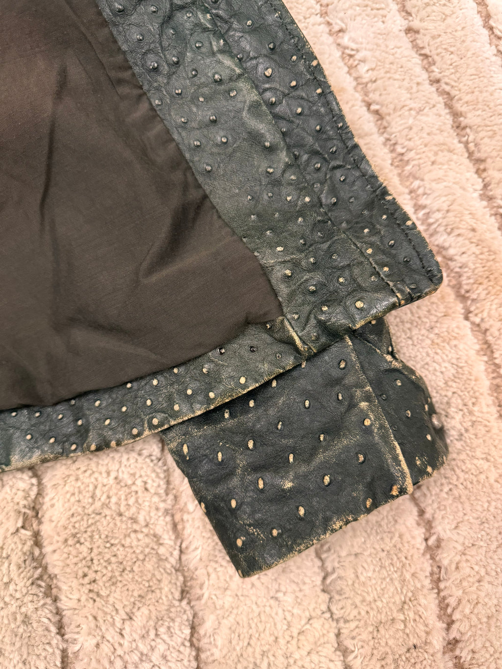 2009FW エンポリオ アルマーニ オーストリッチ レザー ジャケット (L)