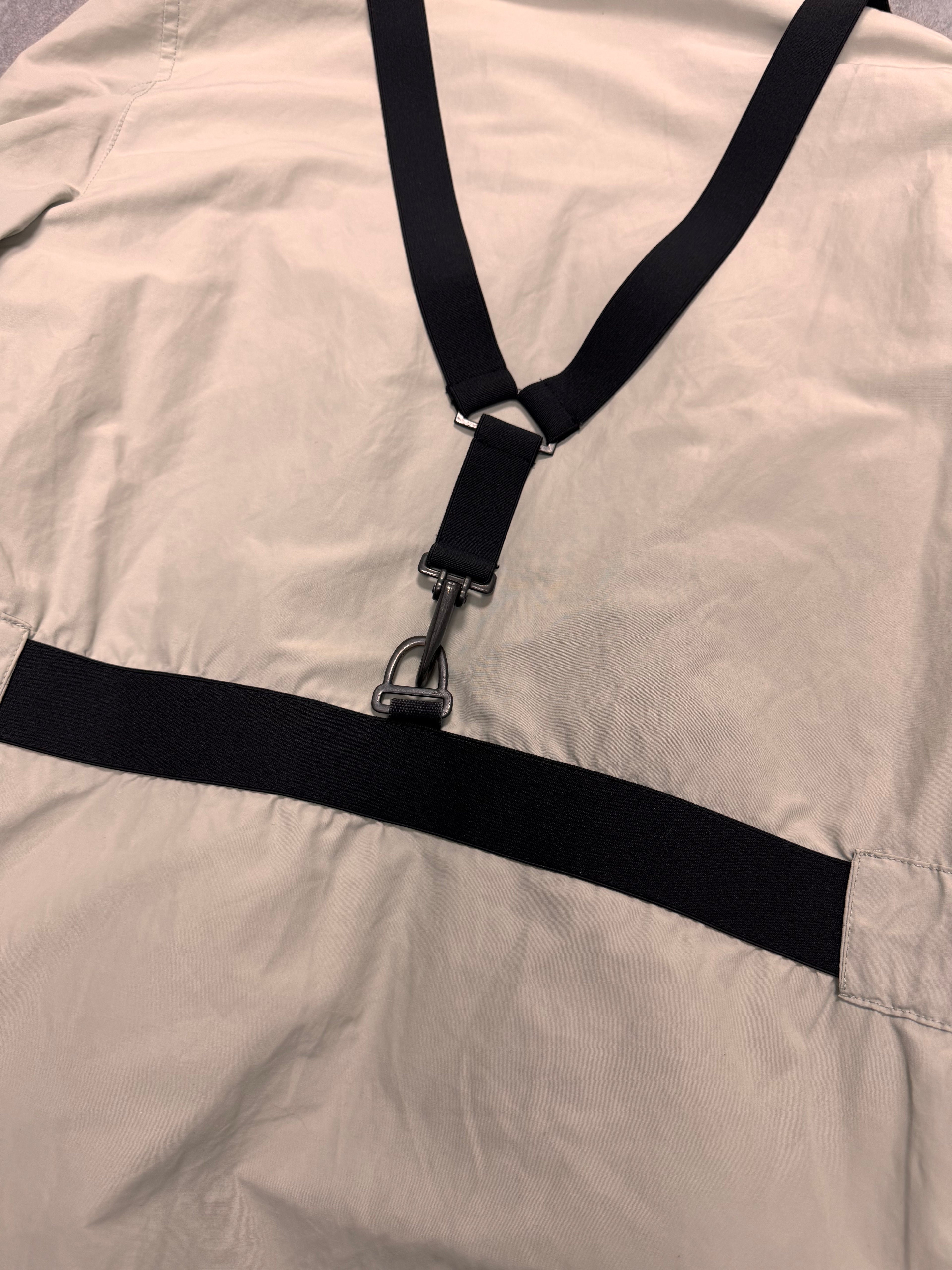 2000s Dolce & Gabbana Parachute Straps Grey Hooded Coat