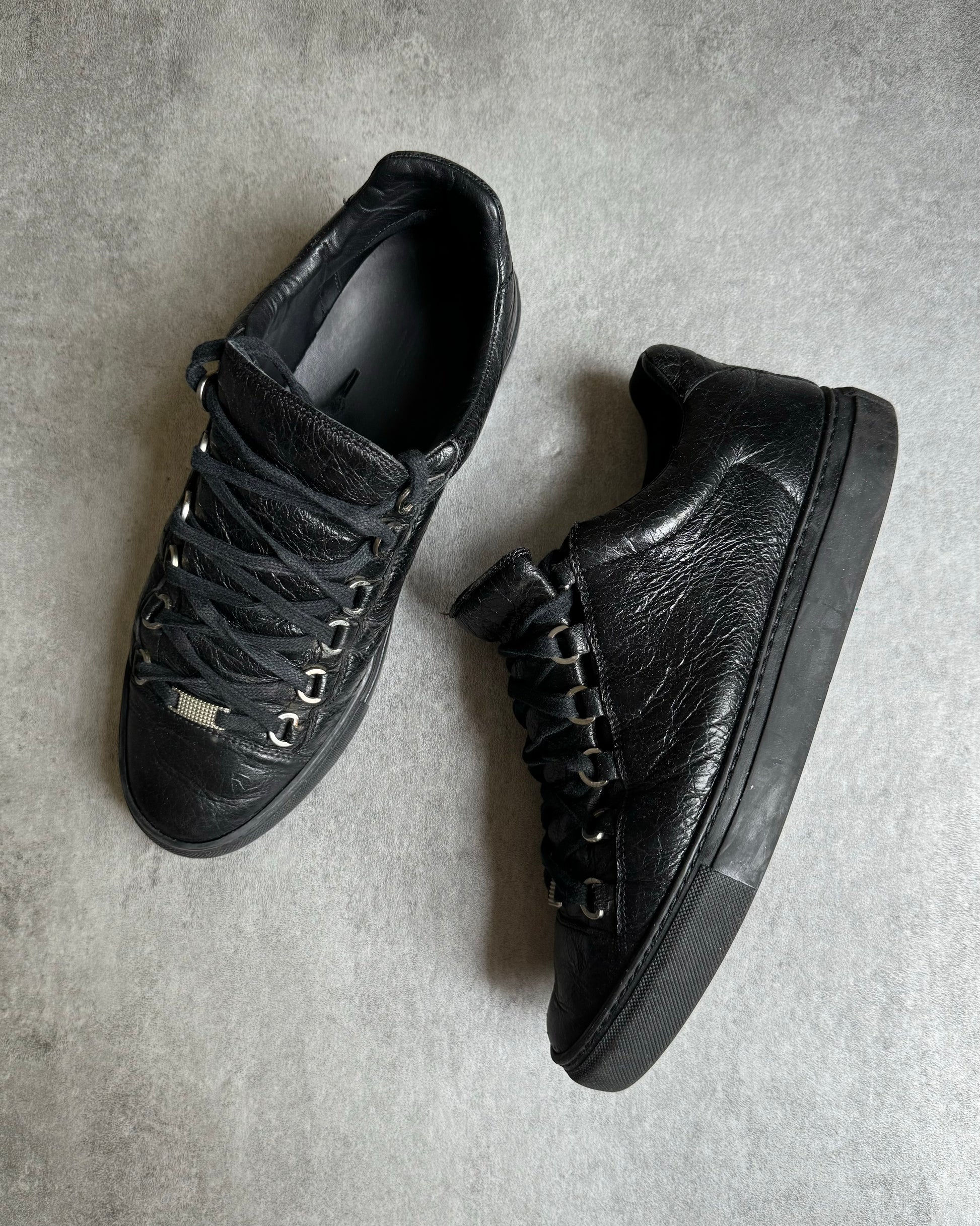 Balenciaga Arena Low Black Leather Shoes (42) - 7