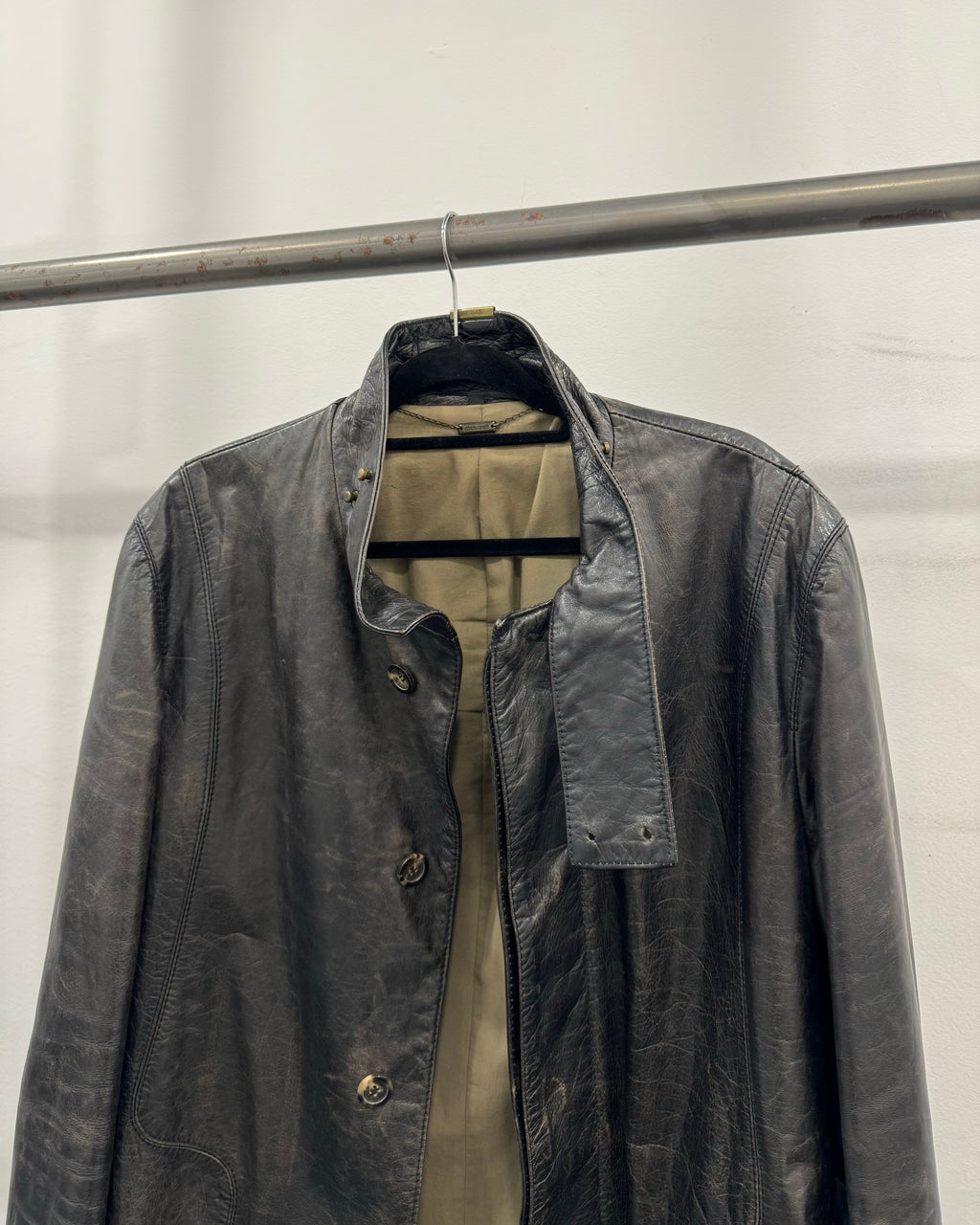 AW2000 Roberto Cavalli Leather Trench Coat (M)