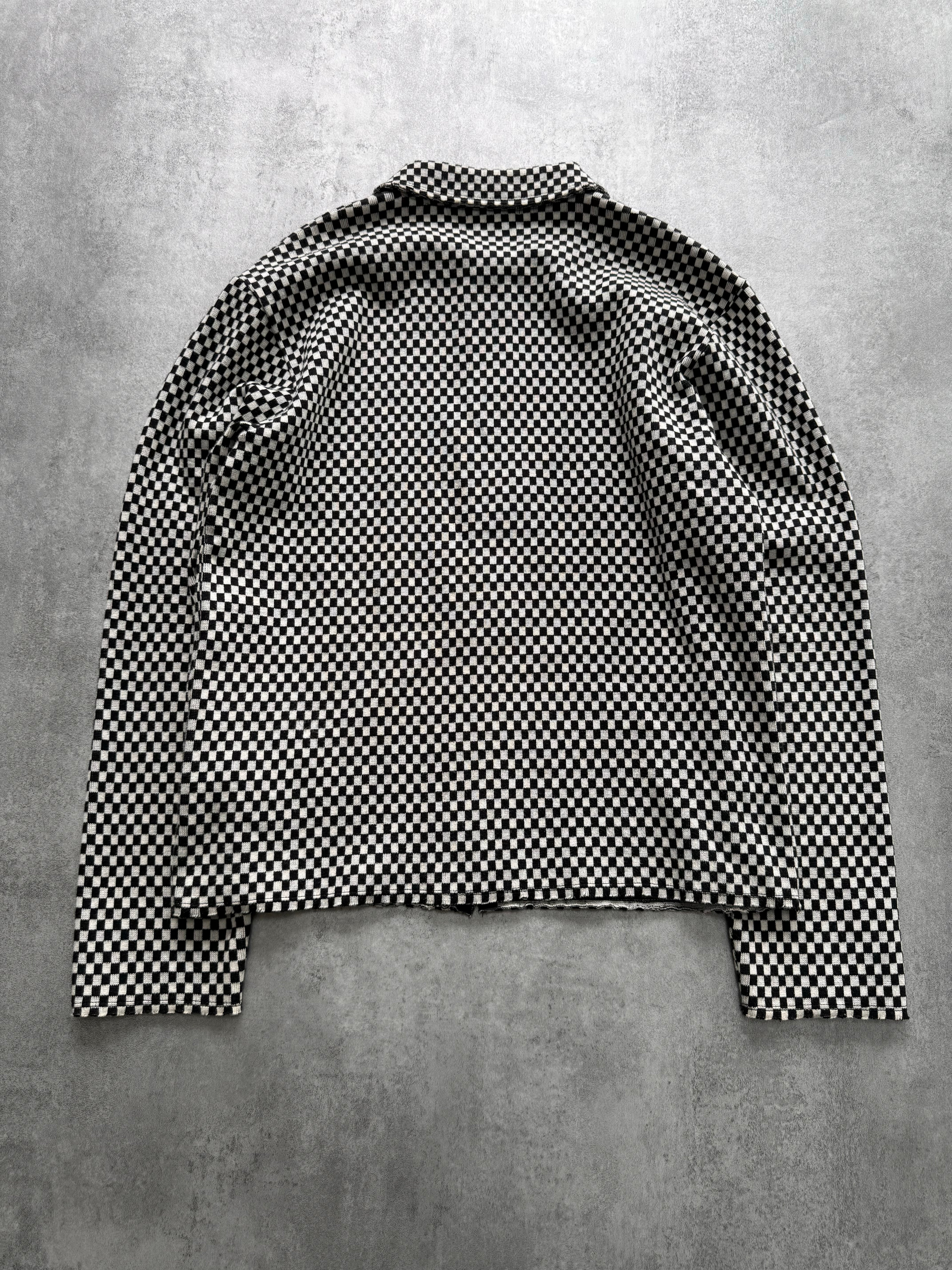 AW2002 Comme Des Garçons Homme Plus Black Checked Zipped Sweater
