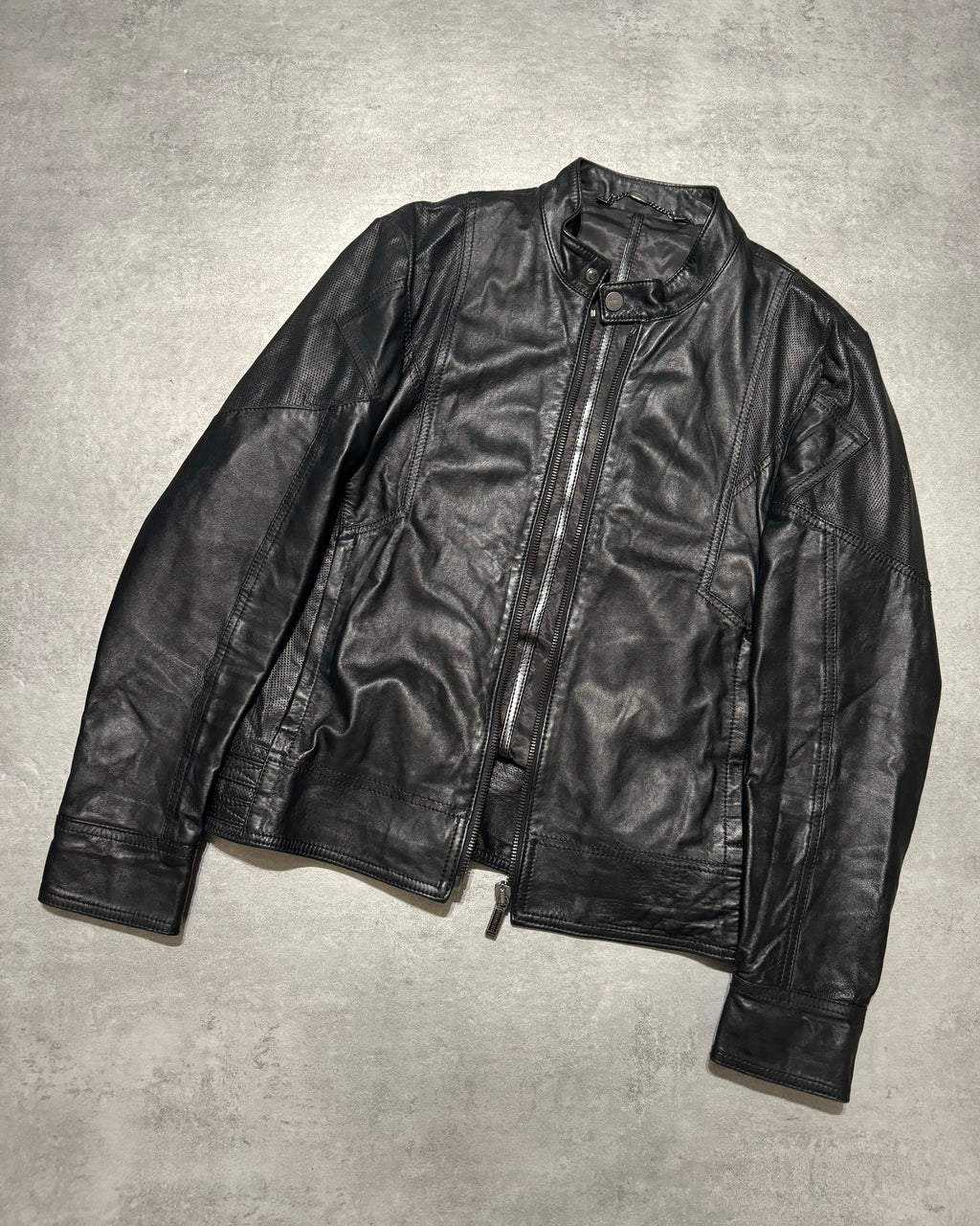 2000s Dirk Bikkembergs Avant-Garde Black Leather Jacket (M) - 3