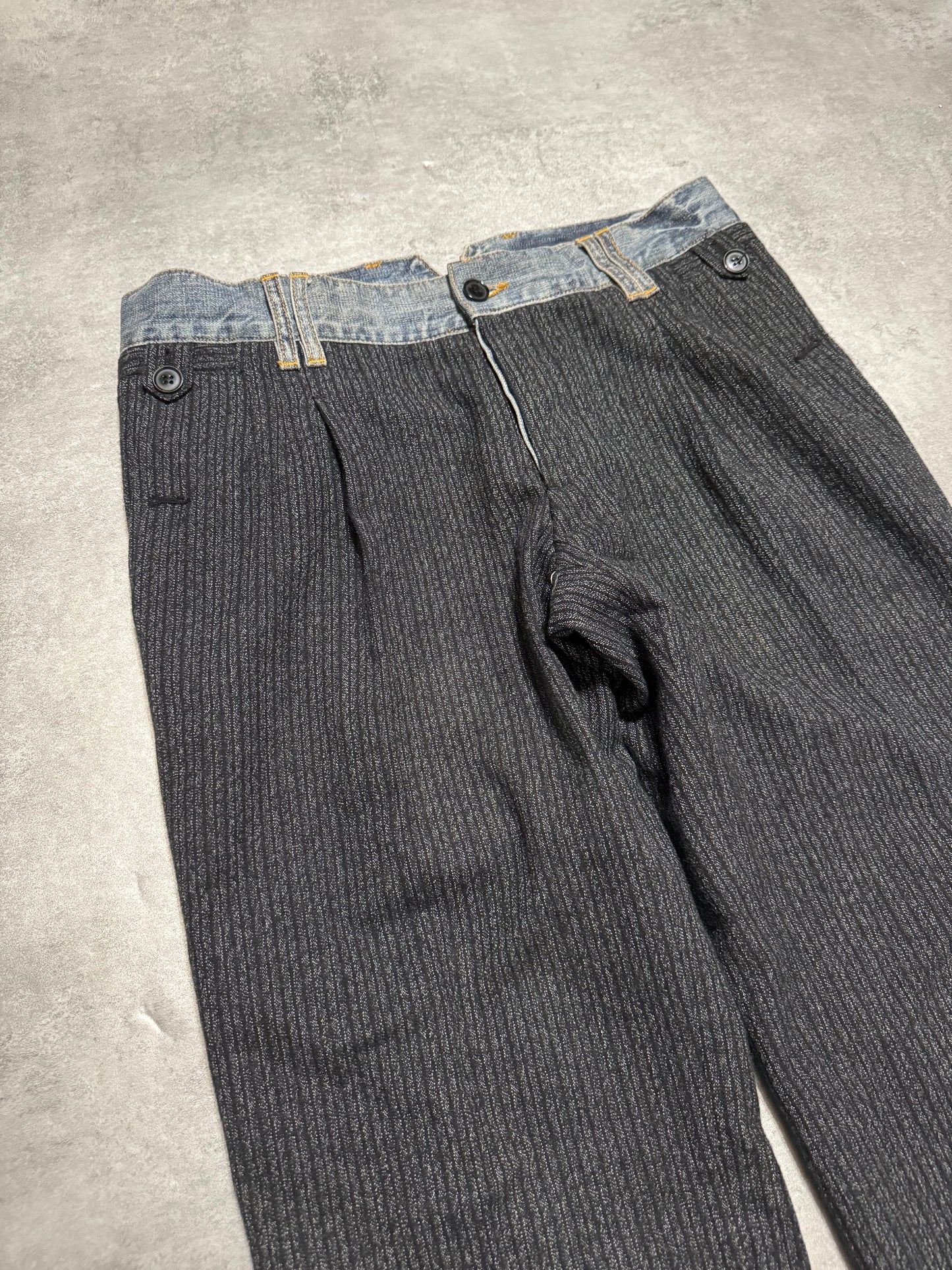 2000s Dolce & Gabbana Wool & Denim Hybrid Tailored Pants  (M/L) - 11