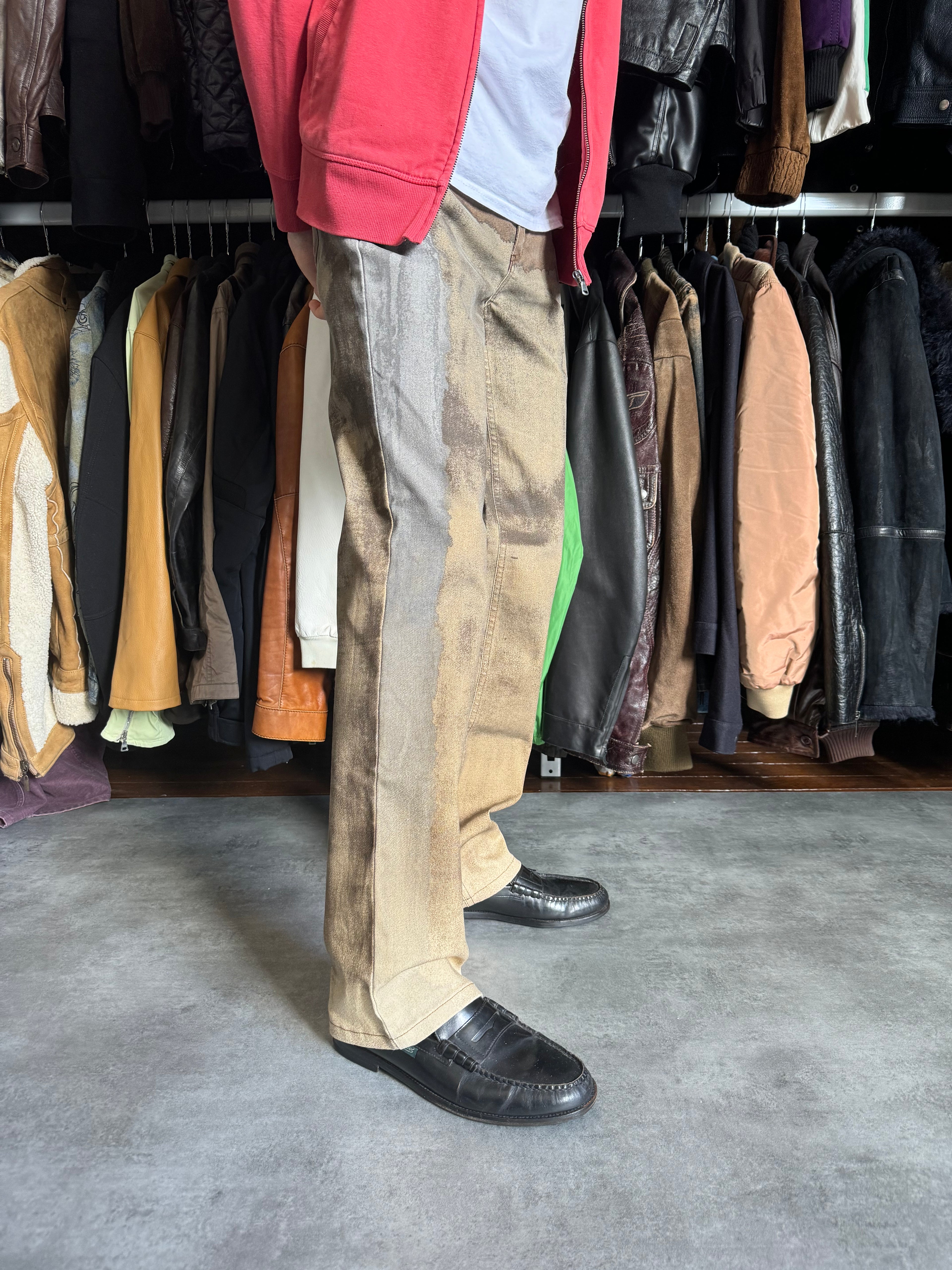 FW01 Roberto Cavalli Brown Autumn Forest Wood Pants (S) - 2