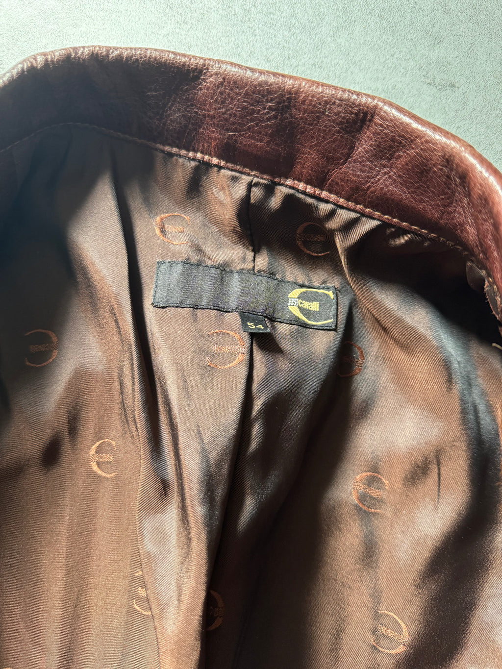 2000s Cavalli Imperial Brown Pony Hair Long Leather Jacket (L) - 9