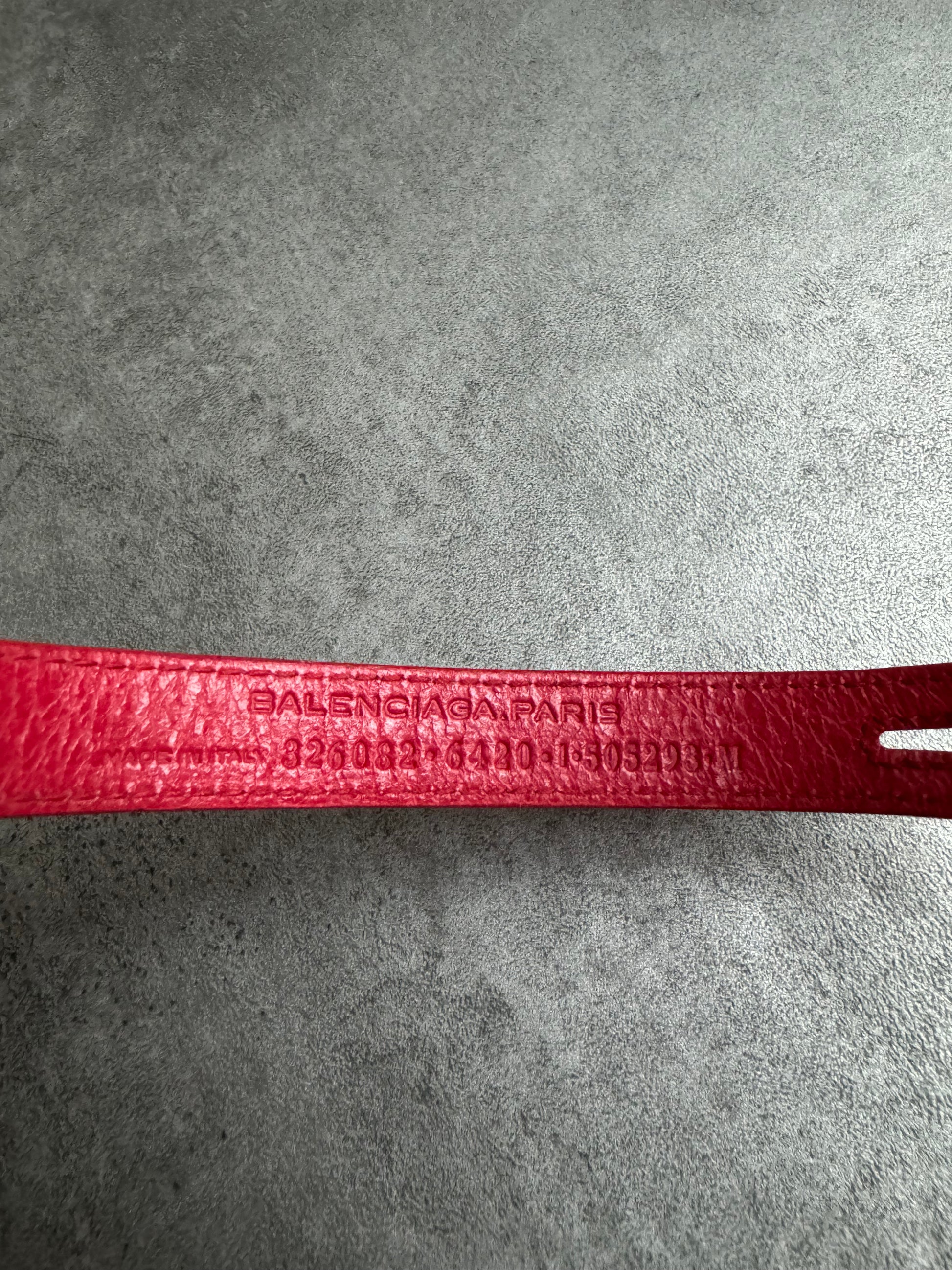 Balenciaga Arena Wrap Red Leather Bracelet (OS) - 5