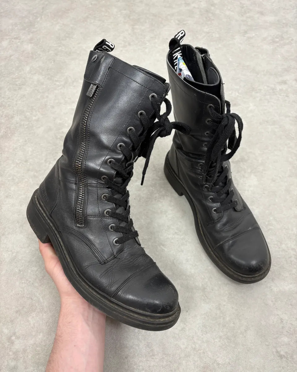 2010s Dirk Bikkembergs Black Ankle Leather Bootd yHpvIBE 0