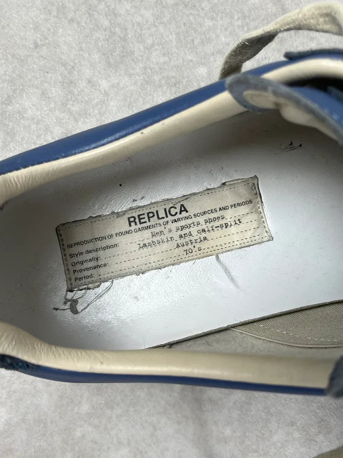 Maison Margiela Replica Blue Suede Leather Sneakers wxBliGe 7
