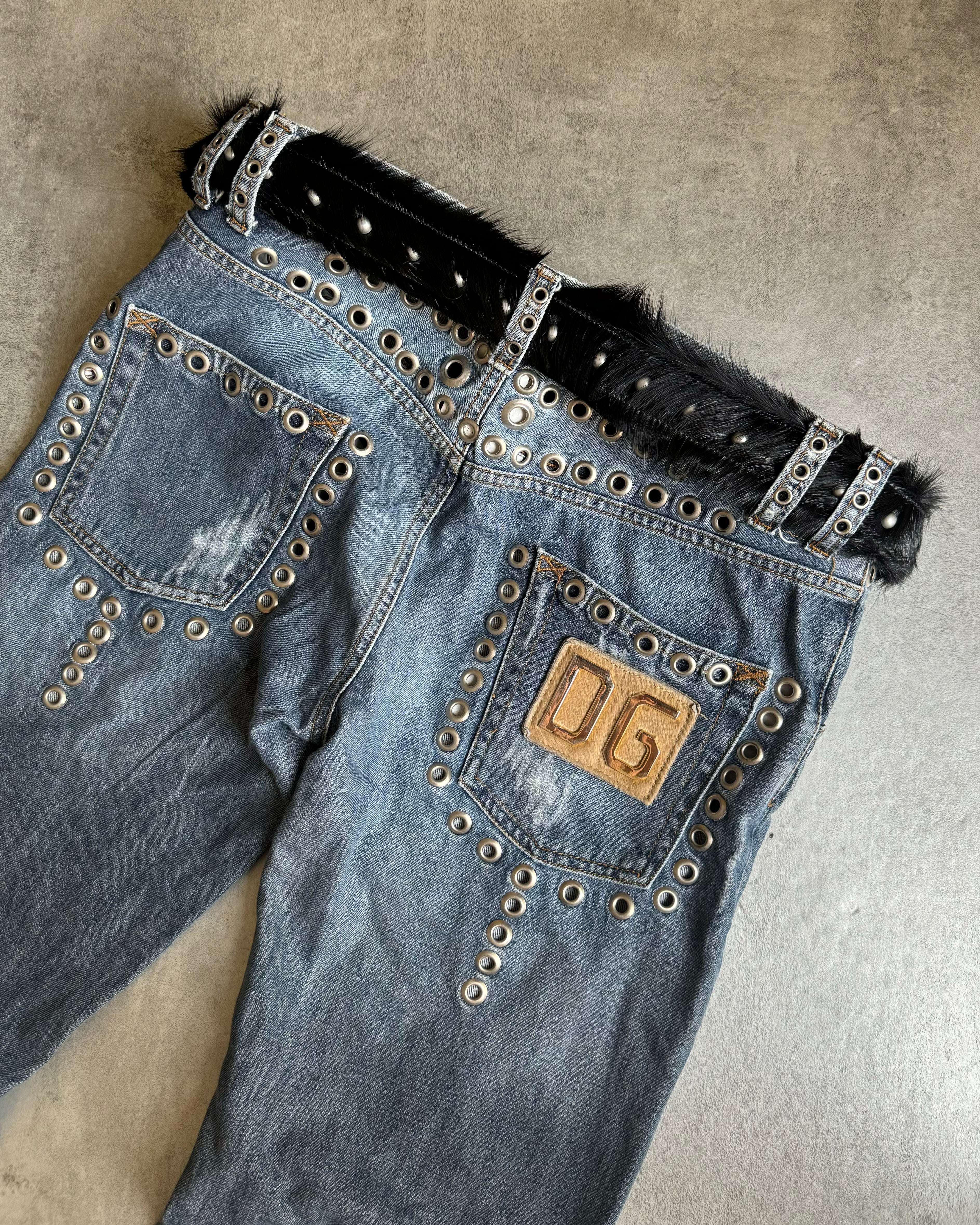 AW2022 Dries Van Noten Black Pony Hair Fur Belt (OS) - 3