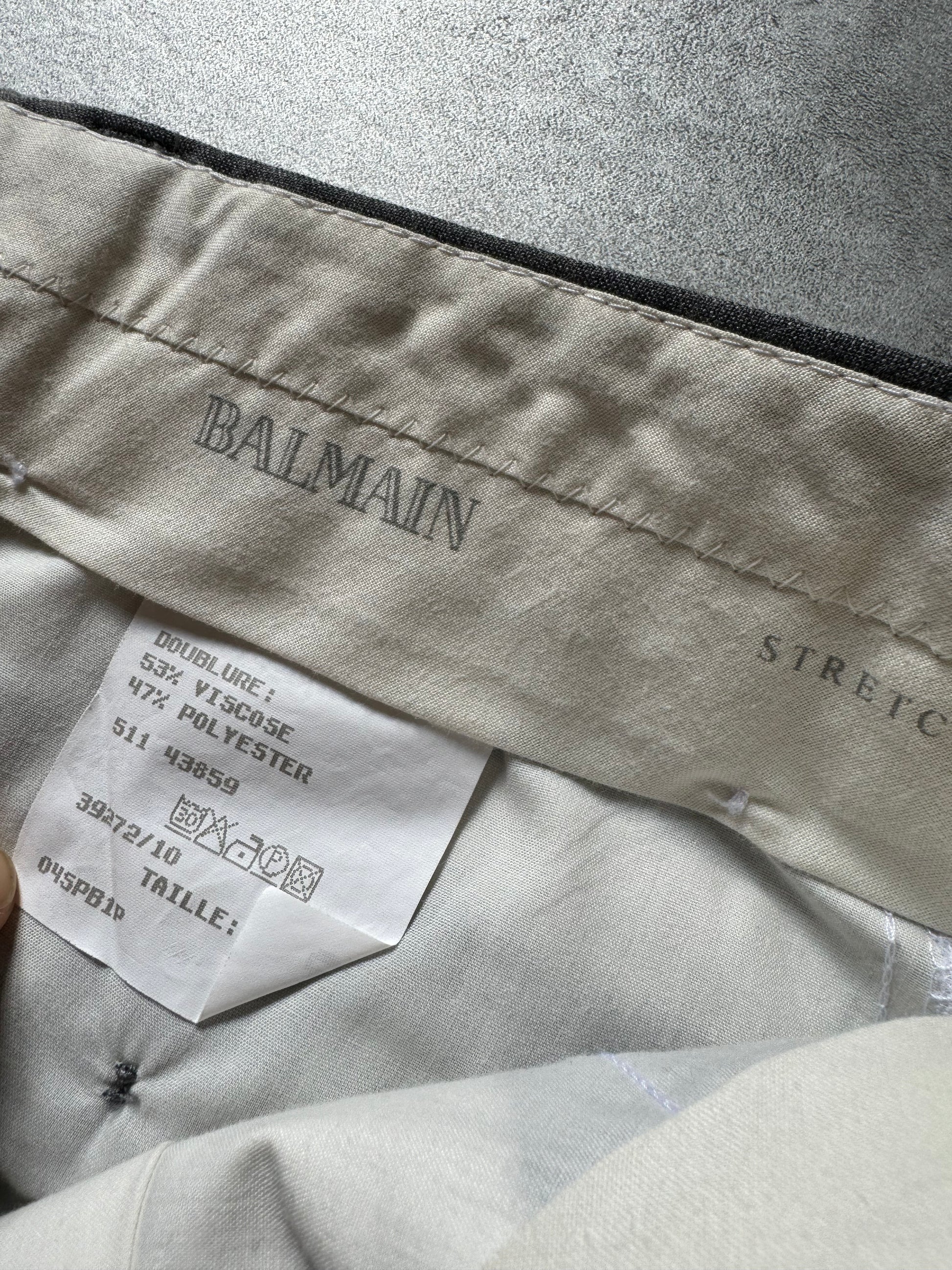 2010s Balmain Grey Straight Alpha Pants (S) - 7