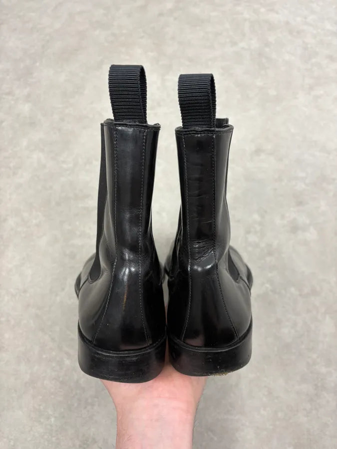 Gucci Black Leather Minimalist Classy Boots oEGiMoY 6