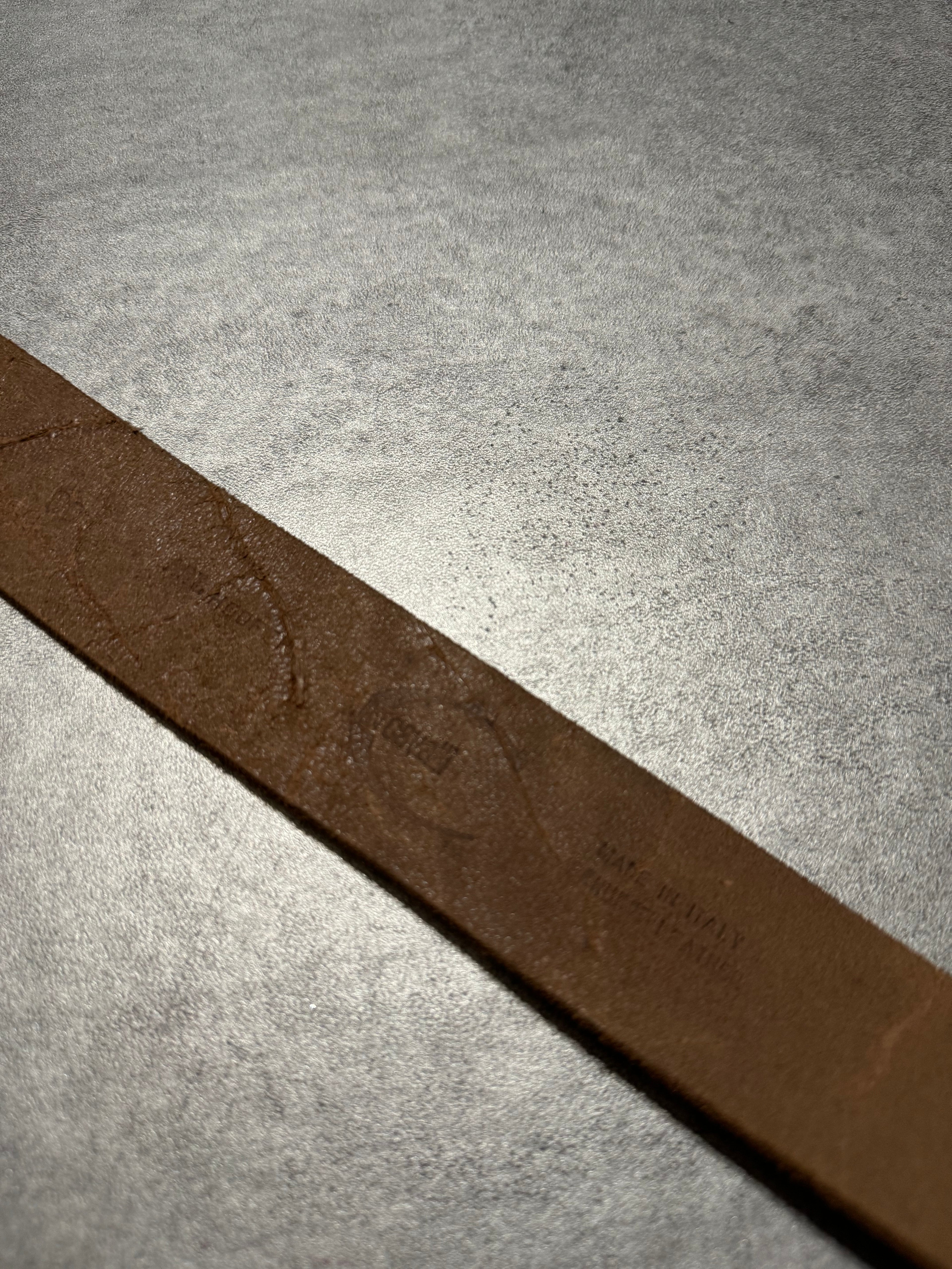 2000s Cavalli White Cracked Leather Artisanal Belt (OS) - 4