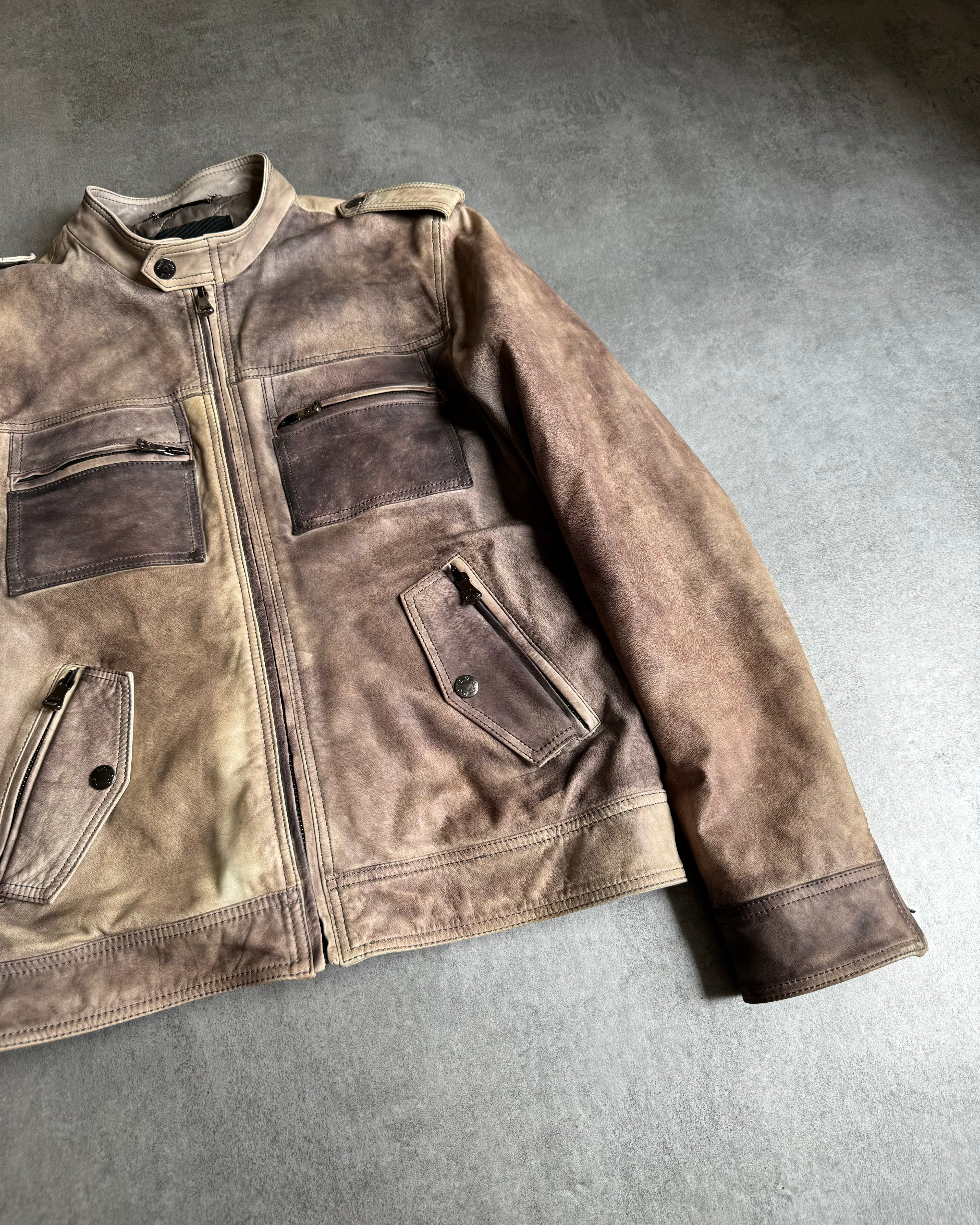 AW1996 Dolce & Gabbana Eroded Stone Leather Jacket  (L) - 6