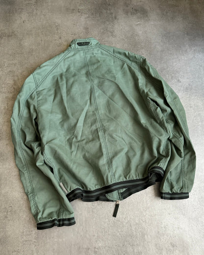 2000s Armani Pastel Drift Green Relaxed Bomber Jacket (M) - 5