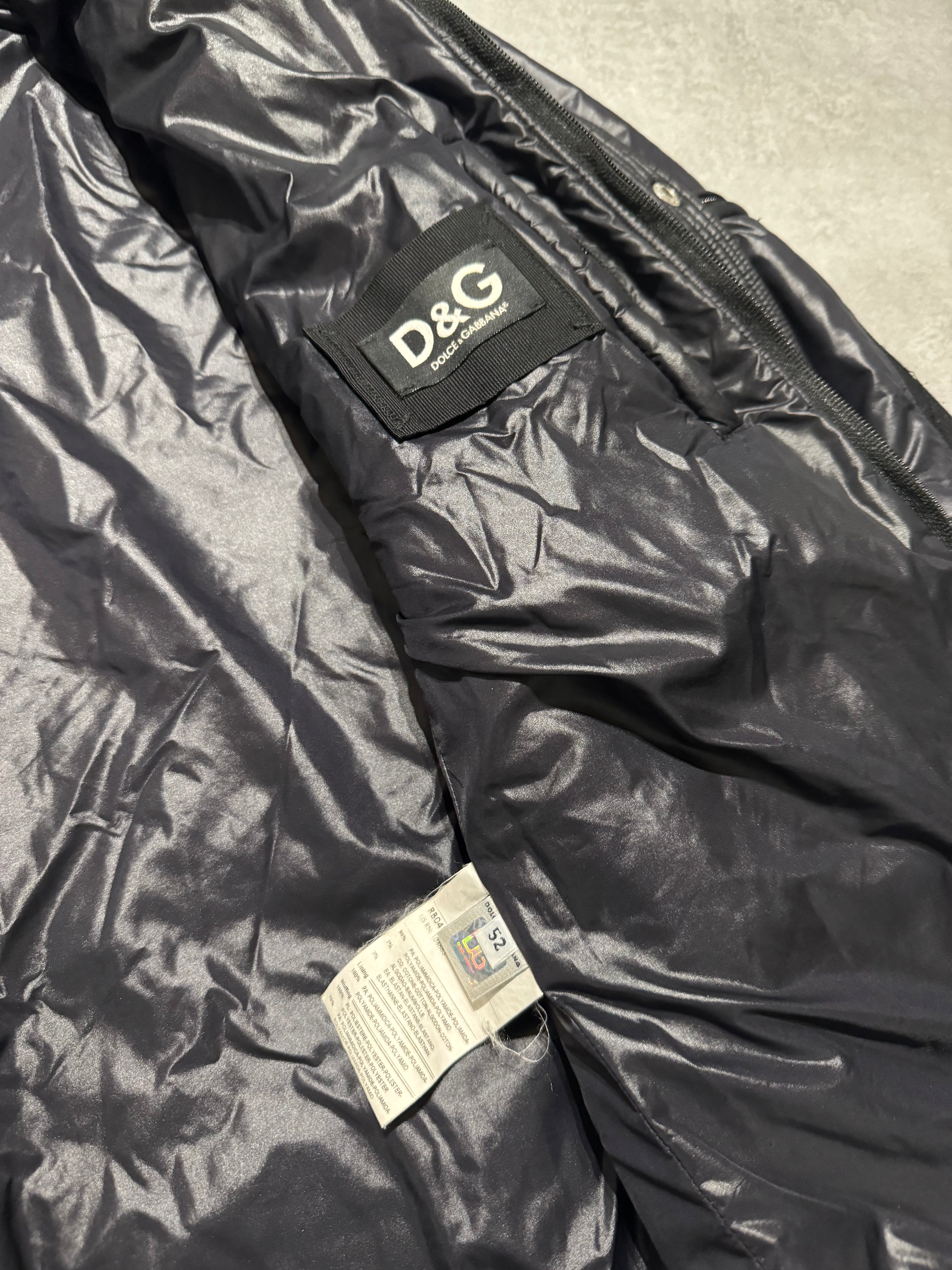 2000s Dolce & Gabbana Navy Puffer Biker Boosted Jacket (L) - 7