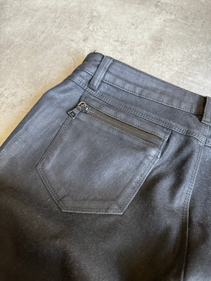 SS2007 Prada Waxed Black Shadow Rockstar Pants (M) - 4