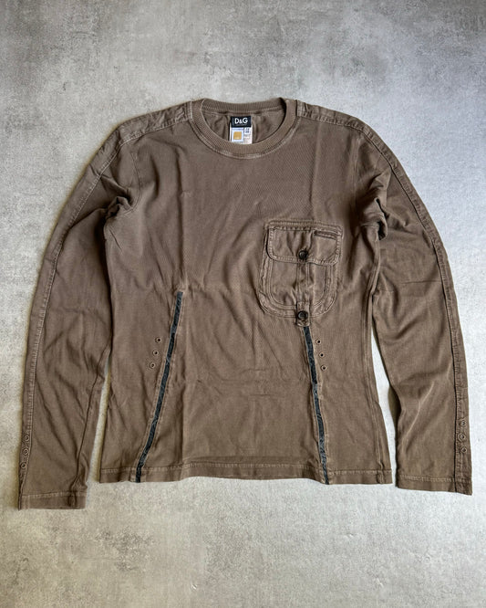 AW2004 Dolce & Gabbana Brown Utility Combat Longsleeve (M) - 1