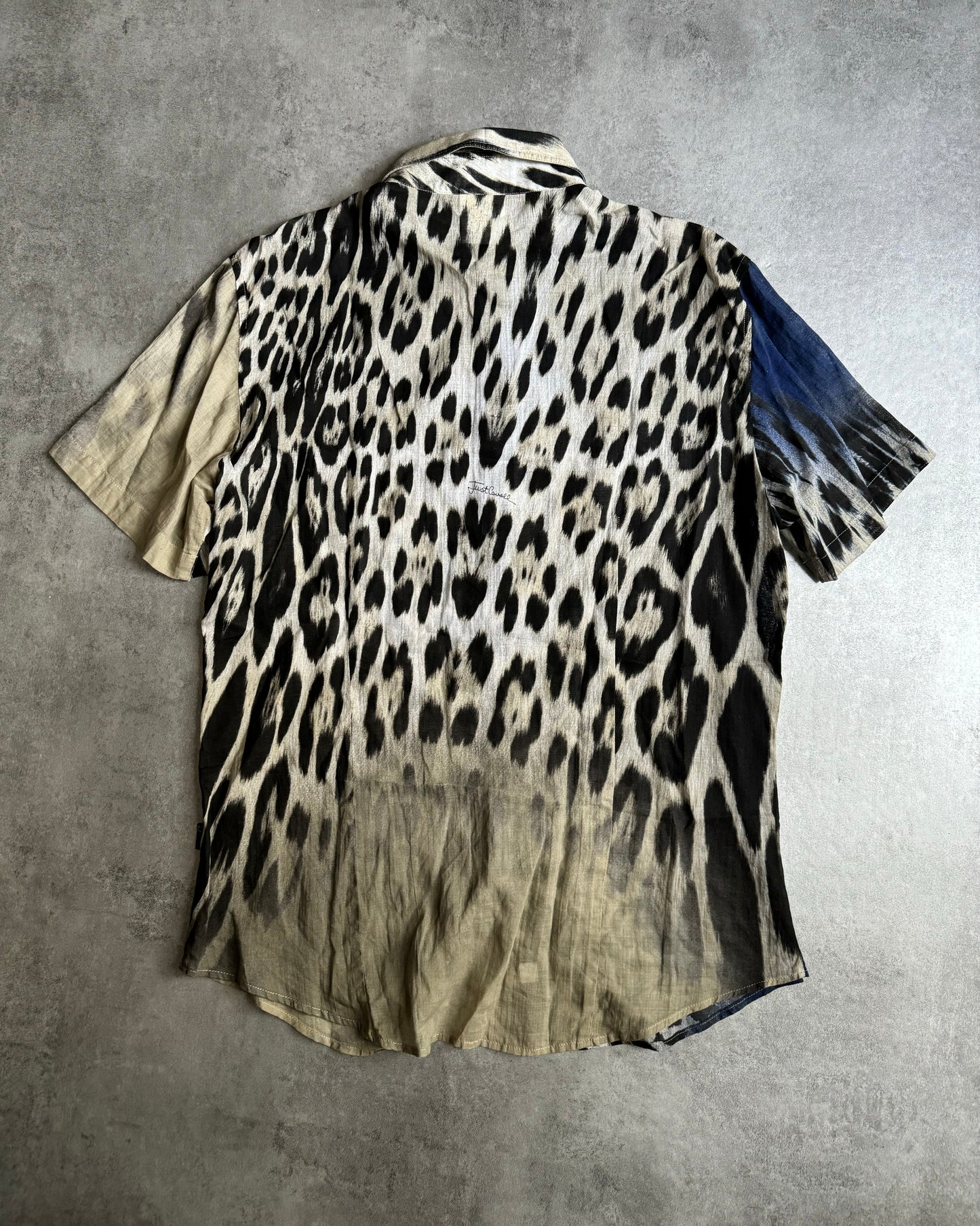 SS2005 Cavalli Leopard Ocean Gradient Shirt (M) - 3