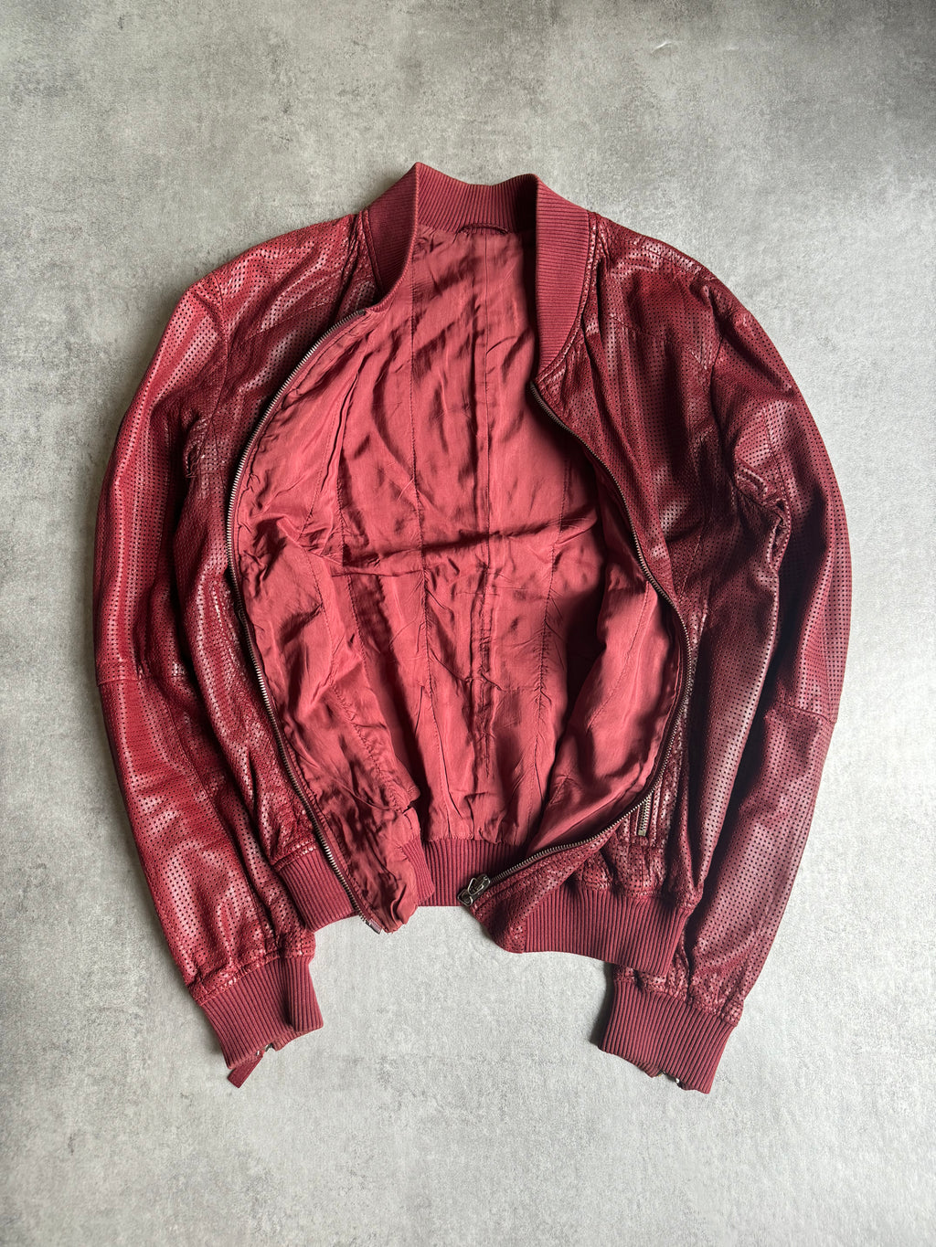 SS2010 Emporio Armani Red Lamb Leather Pure Italian Jacket (M) - 8