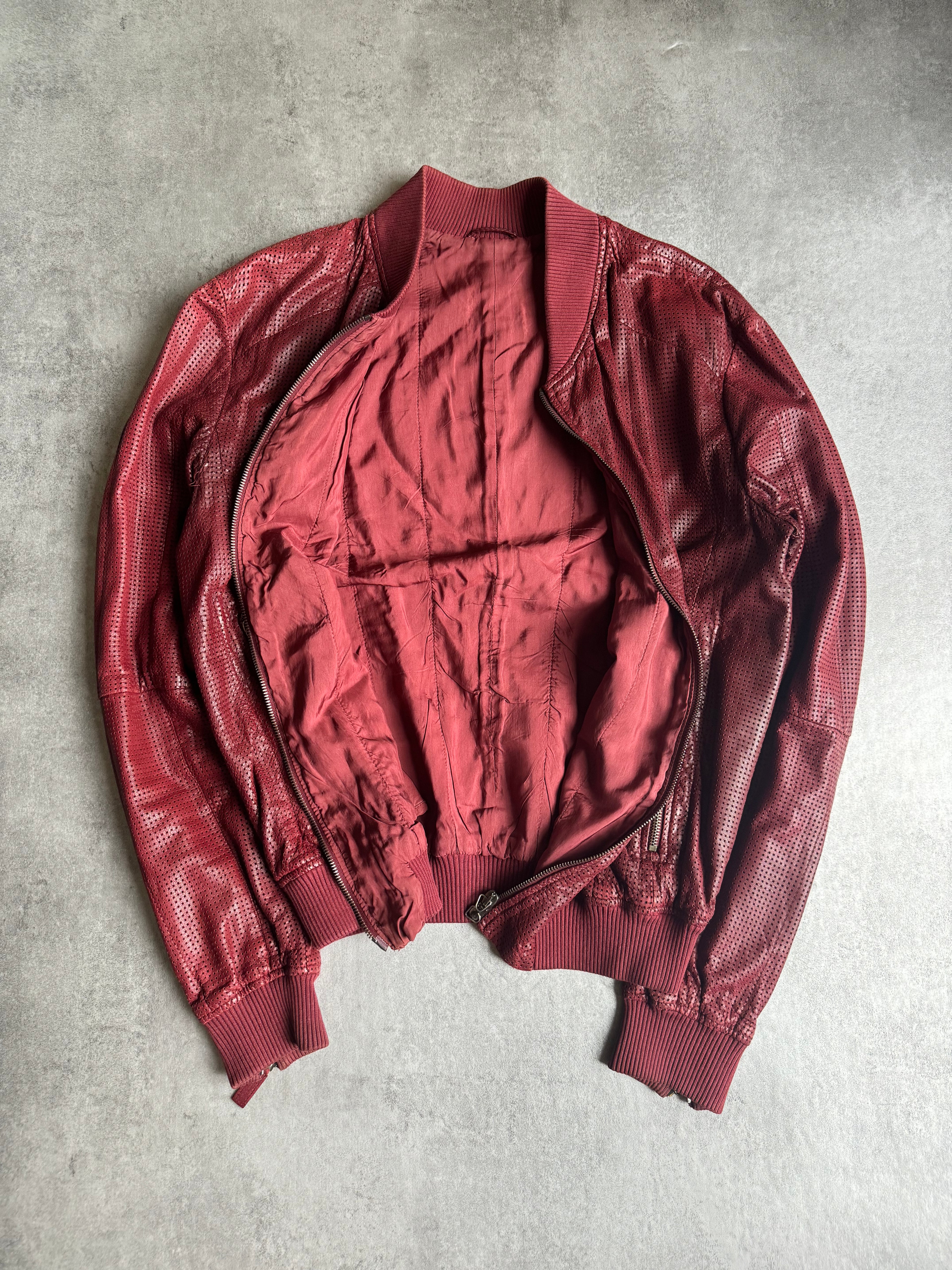 SS2010 Emporio Armani Red Lamb Leather Pure Italian Jacket (M) - 8