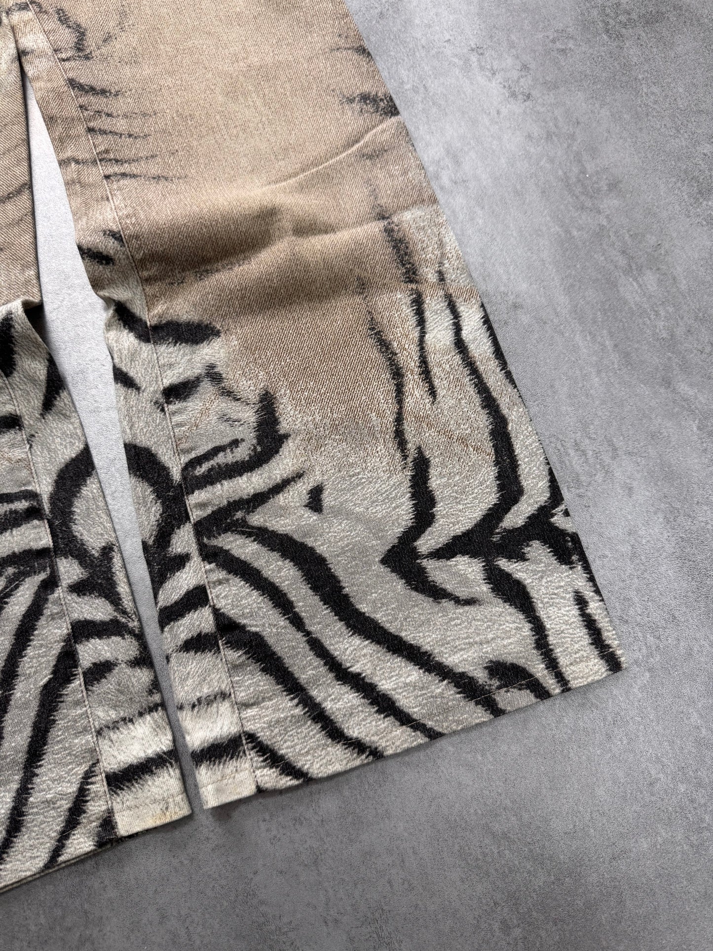 SS2002 Cavalli Zebra Camel Faded Pants (S)