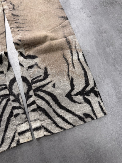 SS2002 Cavalli Zebra Camel Faded Pants (S)