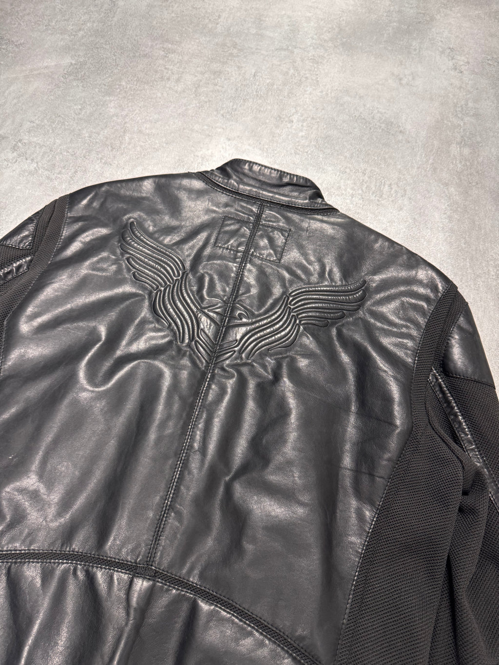 2000s Armani Spy Technical Hybrid Leather Jacket