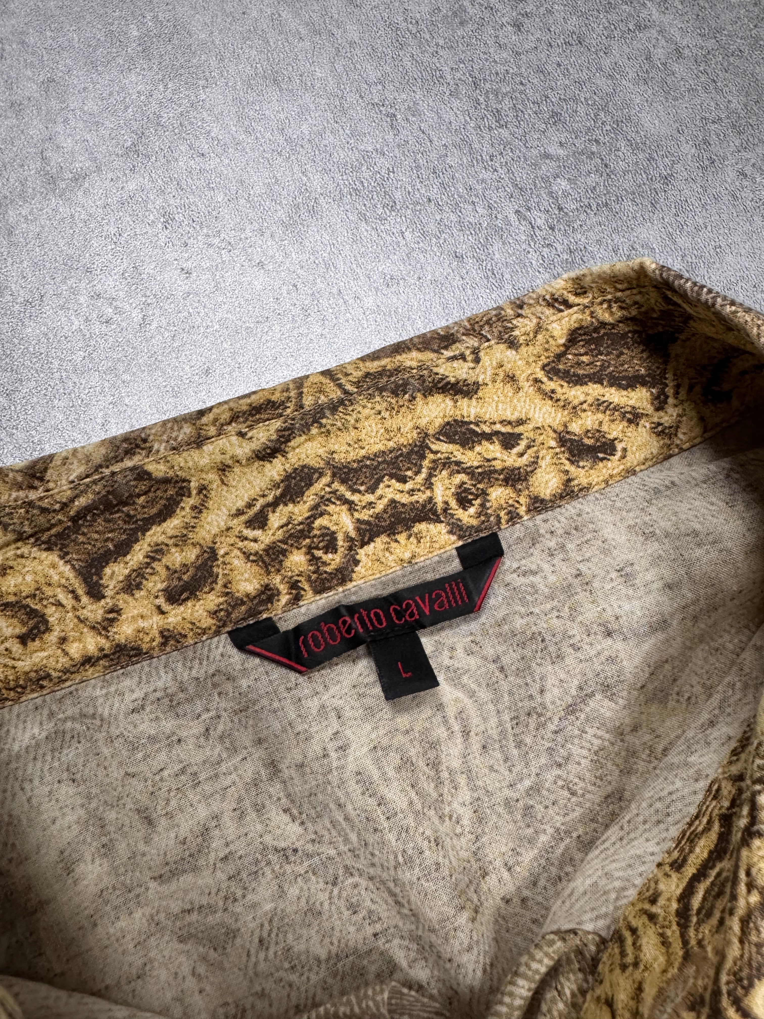 2000s Roberto Cavalli Eroded Earthquake Shirt