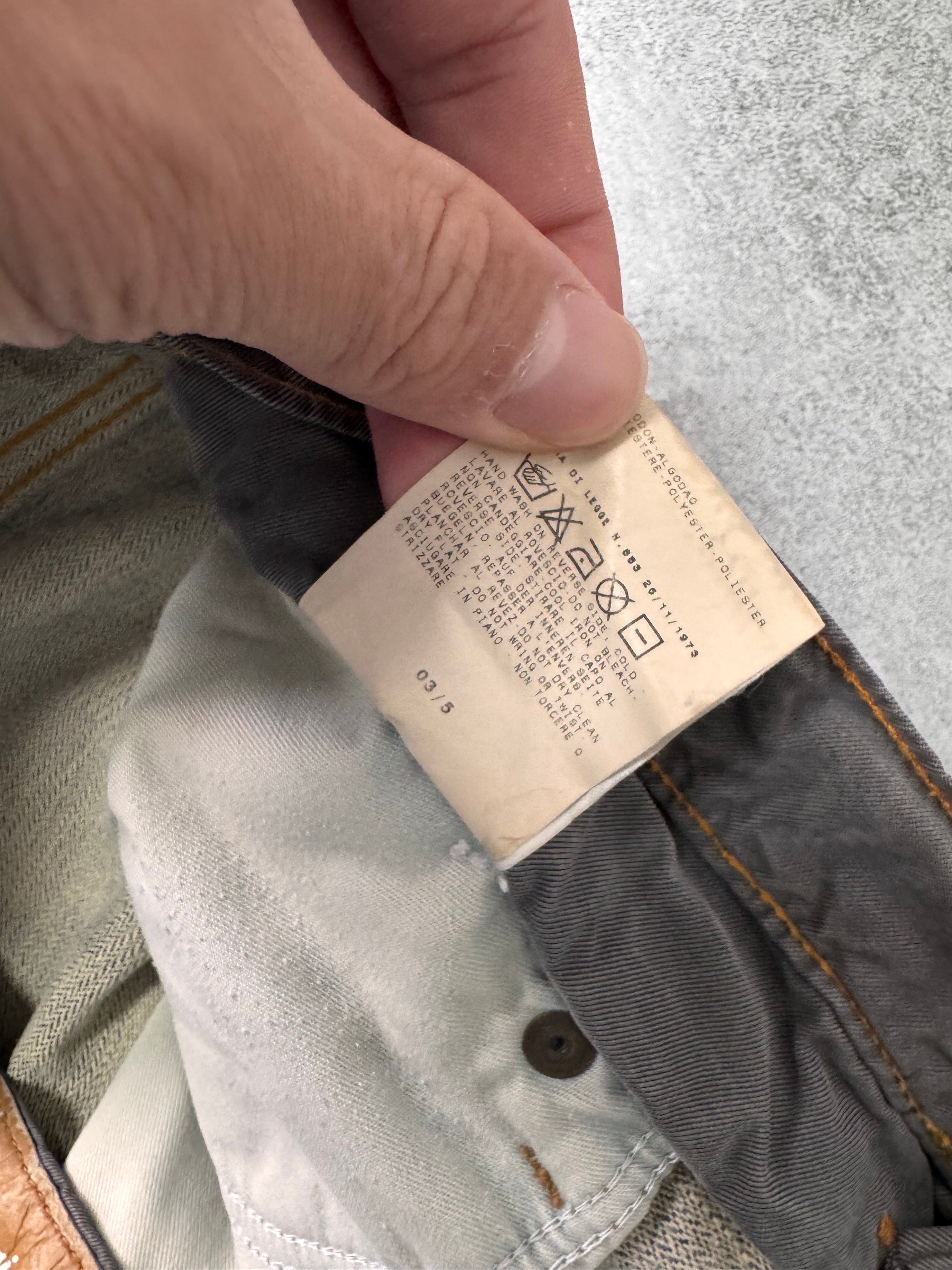 AW2003 Dolce & Gabbana Double-Waisted Sun Faded Denim Cargo Jeans