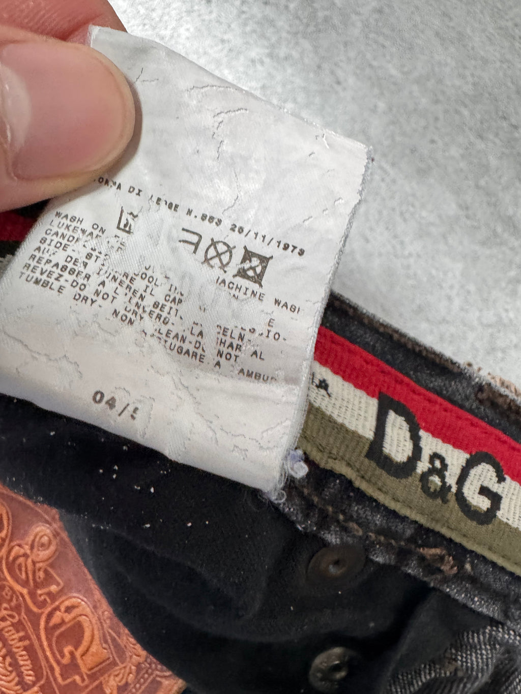 AW2004 Dolce & Gabbana Military Harness Cargo Grey Denim Jeans