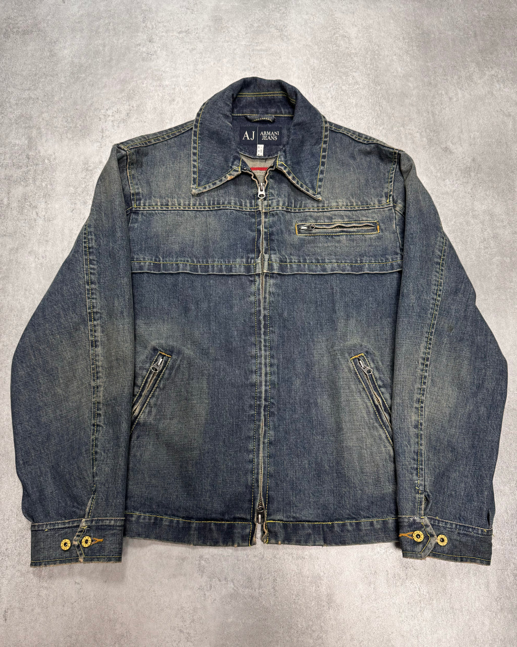 2000s Armani Structured Blue Denim Jacket