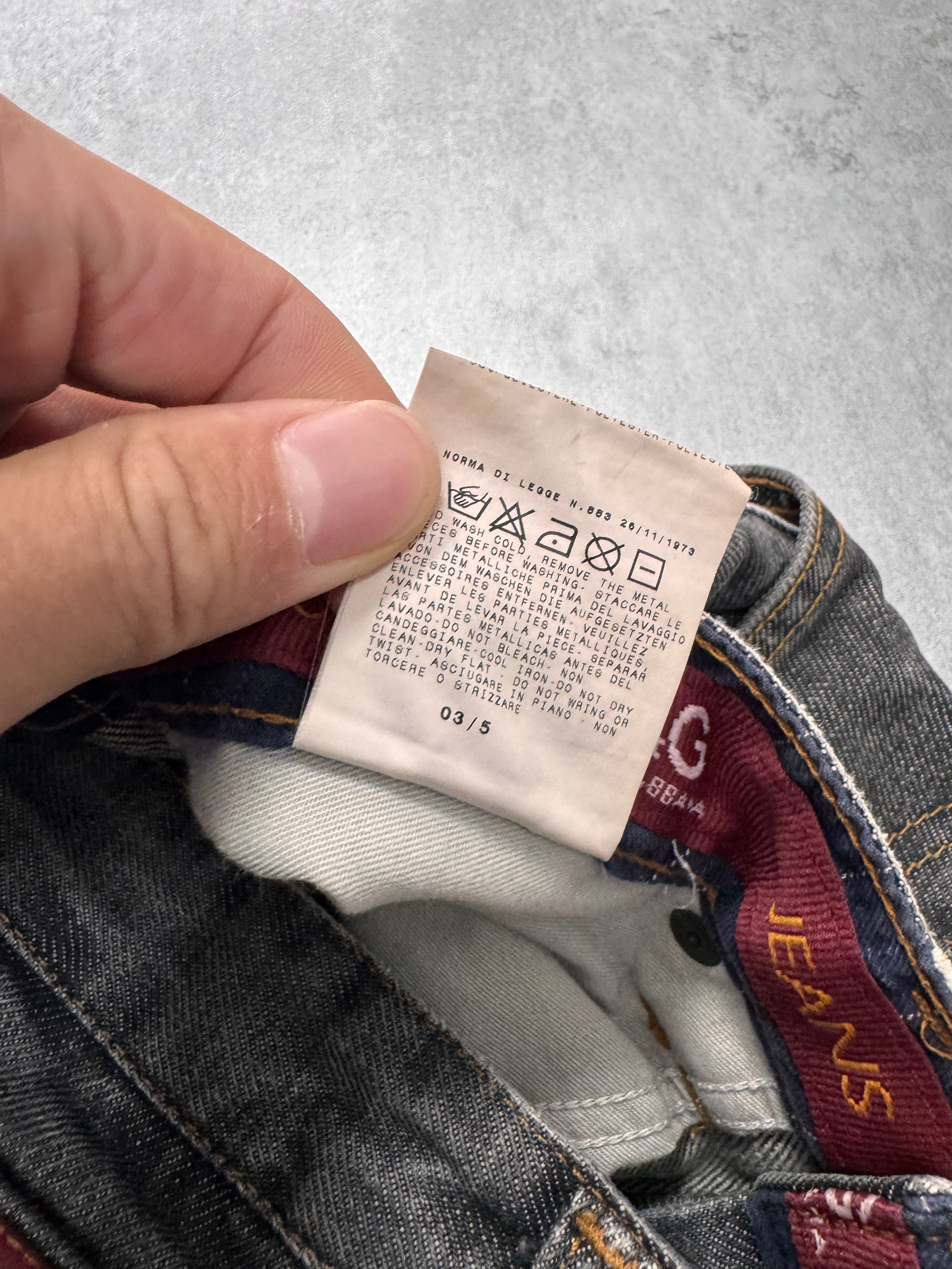 AW2003 Dolce & Gabbana Raw Grey Denim Jeans