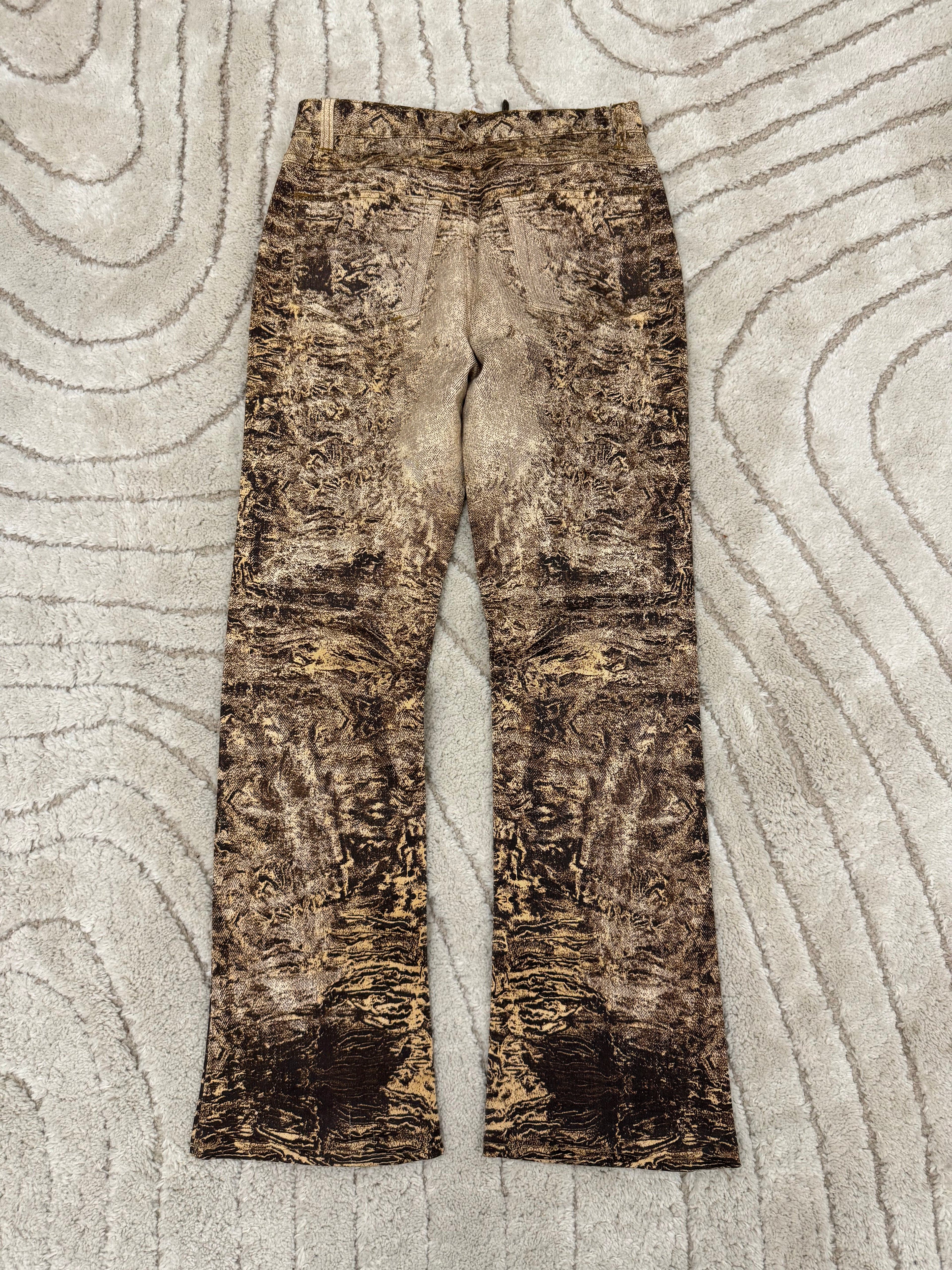 2000s Roberto Cavalli Sand Erosion Pants (S)