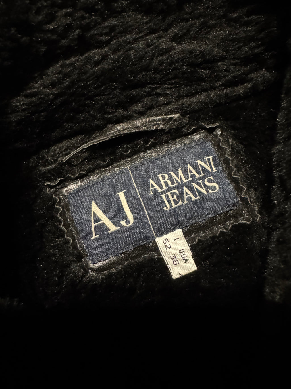 2000s Armani Faux Shearling Black Jacket