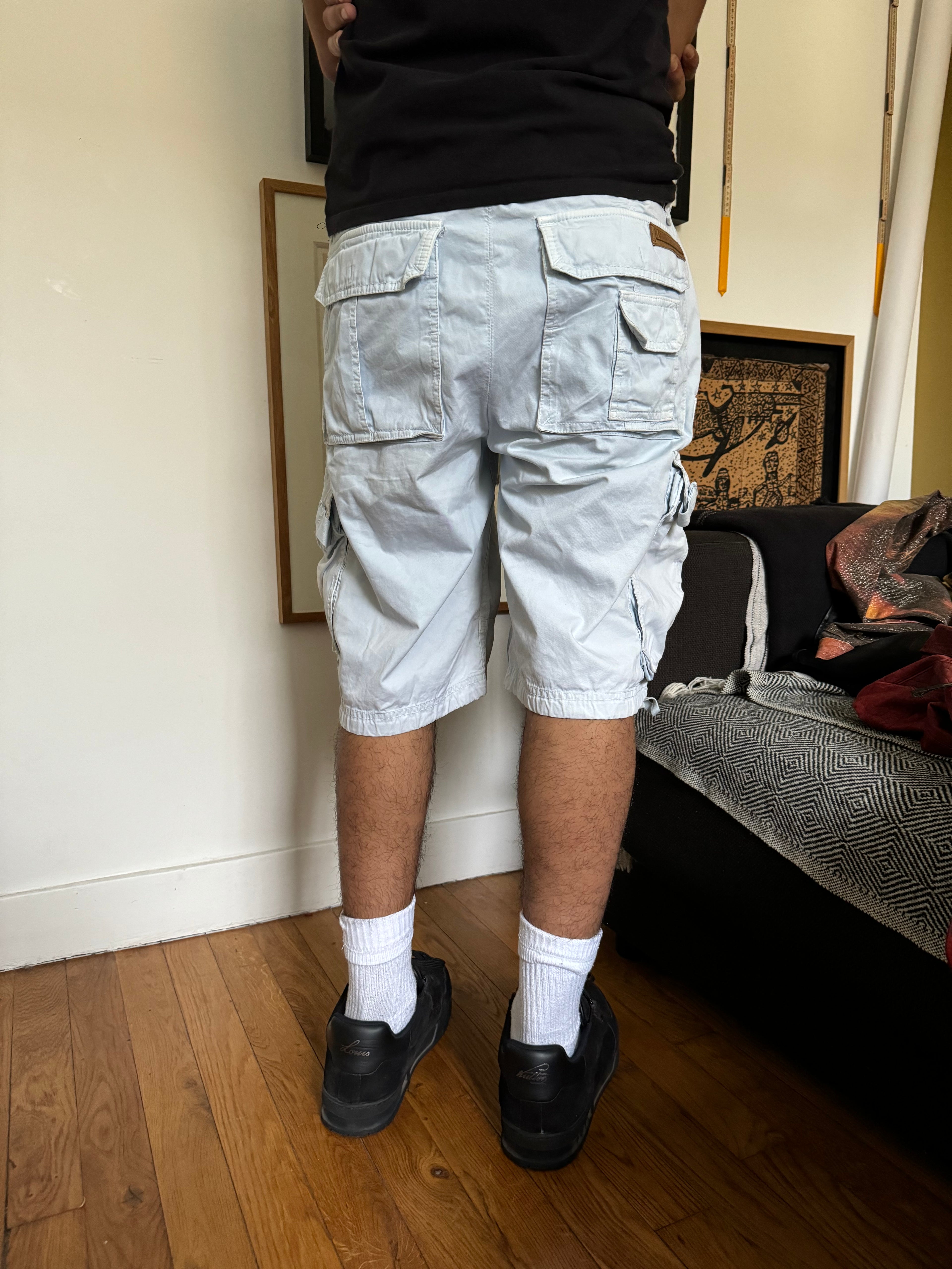 FW2006 Dolce & Gabbana Multi Pockets Cargo Blue Shorts