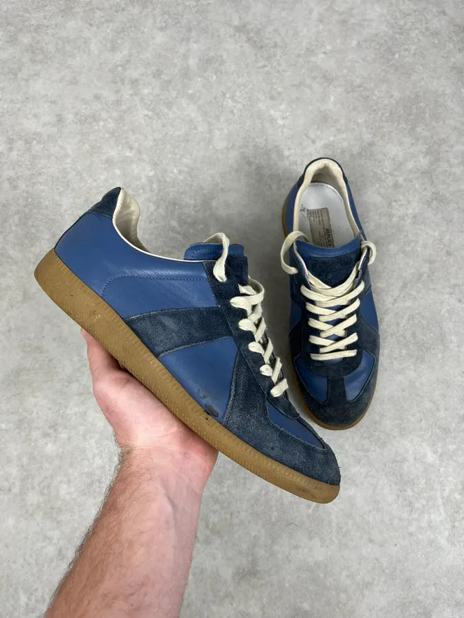 Maison Margiela Replica Blue Suede Leather Sneakers wxBliGe 0