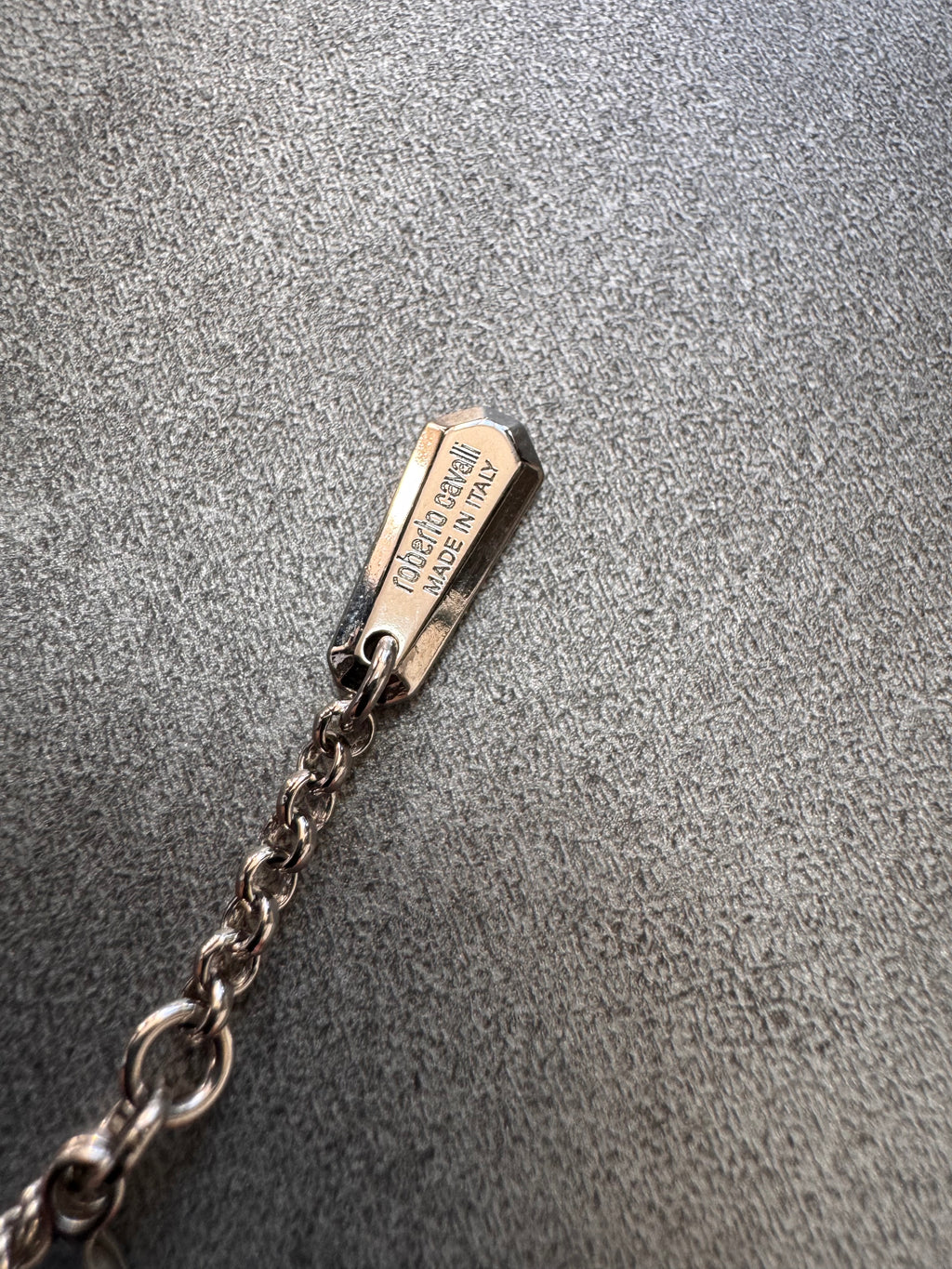 Roberto Cavalli Golden Roses Cross Pendant Stainless Necklace