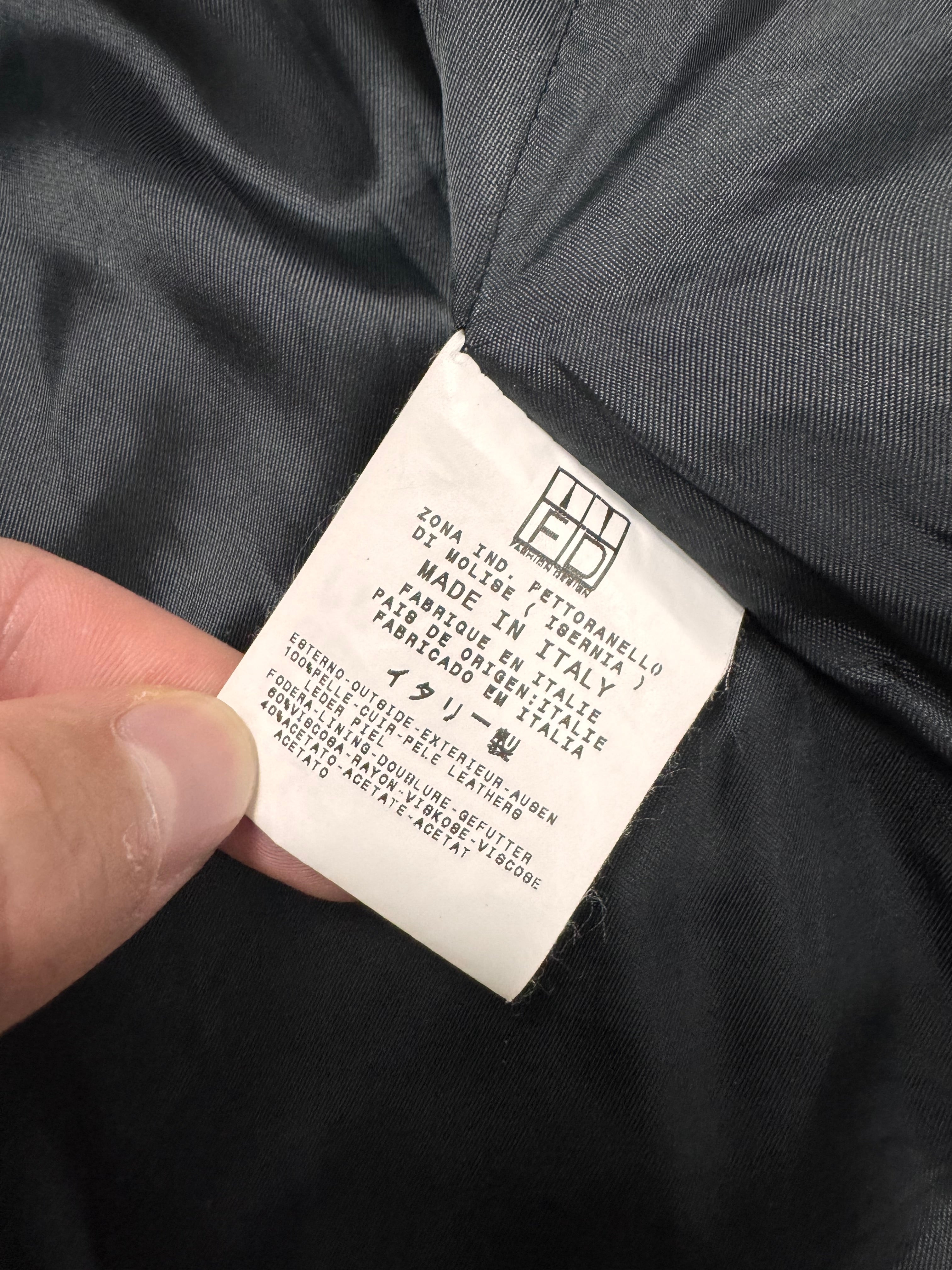 2000s Cavalli Raw Purple Grey Asymmetrical Leather Jacket