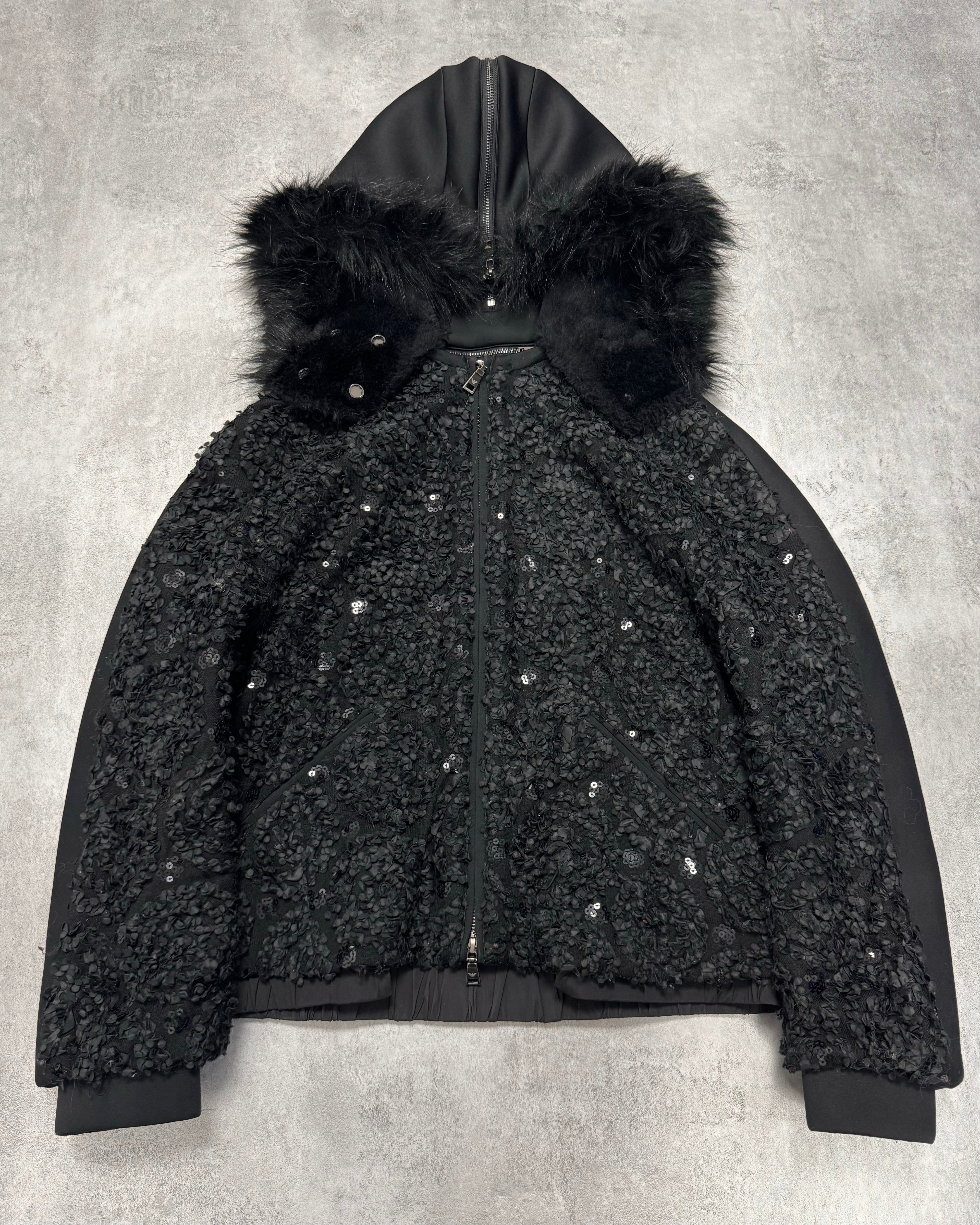Emporio Armani Embellished Zipped Hood Jacket