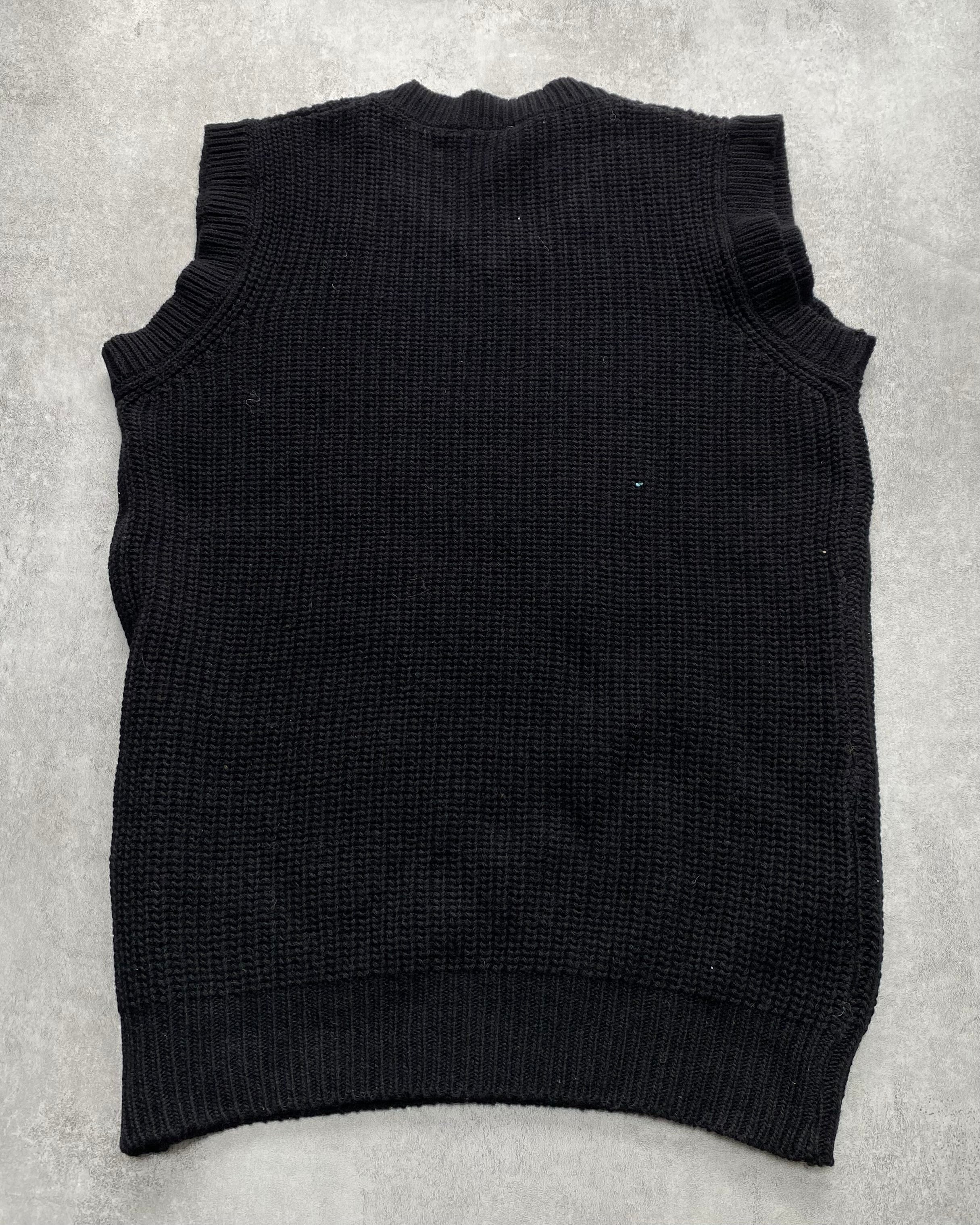 Daniele Alessandrini Destroyed Sleeveless Black Sweater