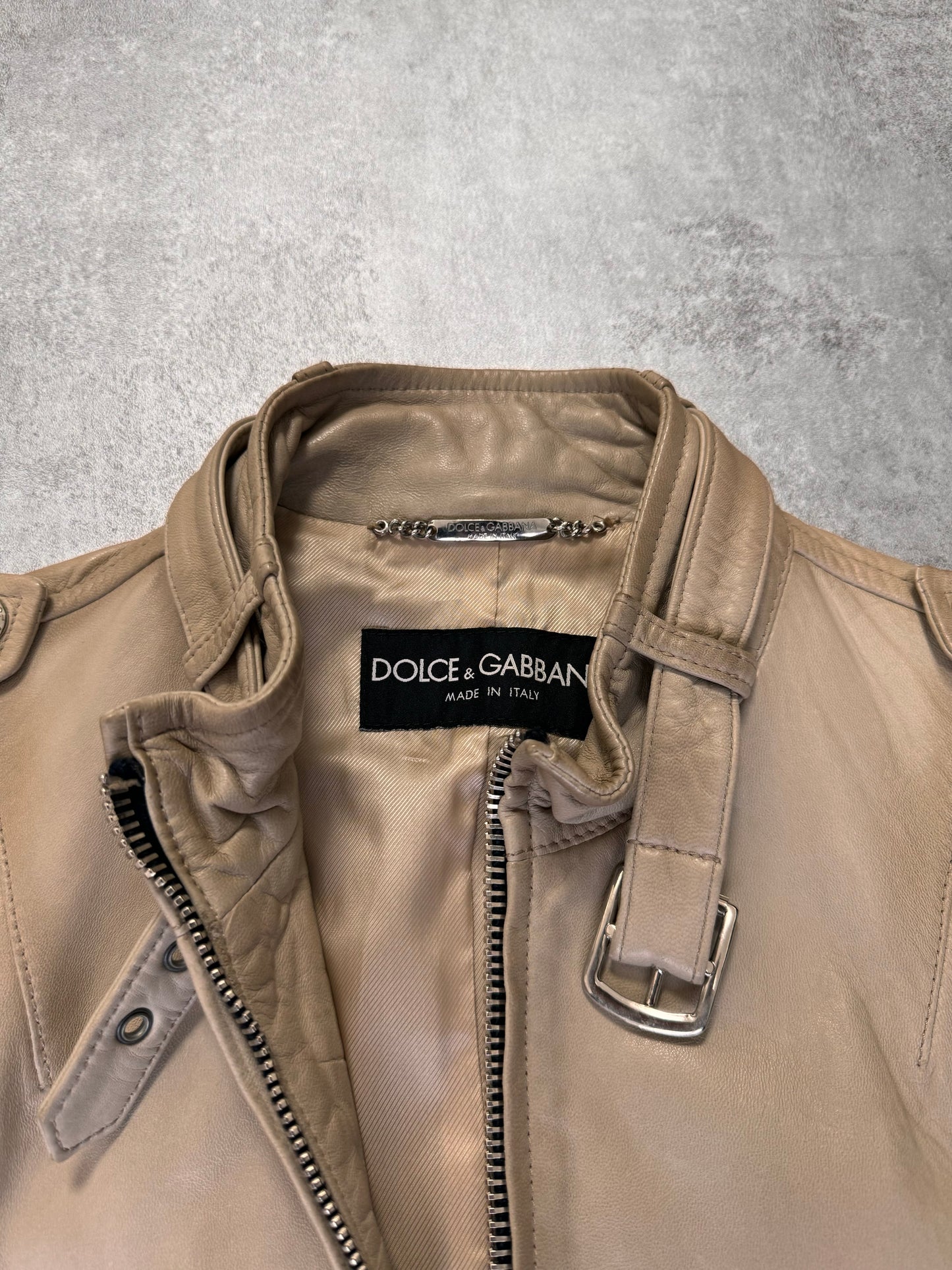 SS2006 Dolce & Gabbana Biker Leather Jacket (S/M)