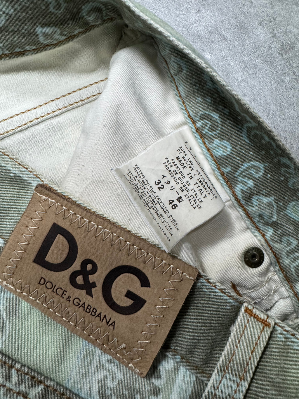 2000s Dolce & Gabbana Green Archive Rug Printed Pants